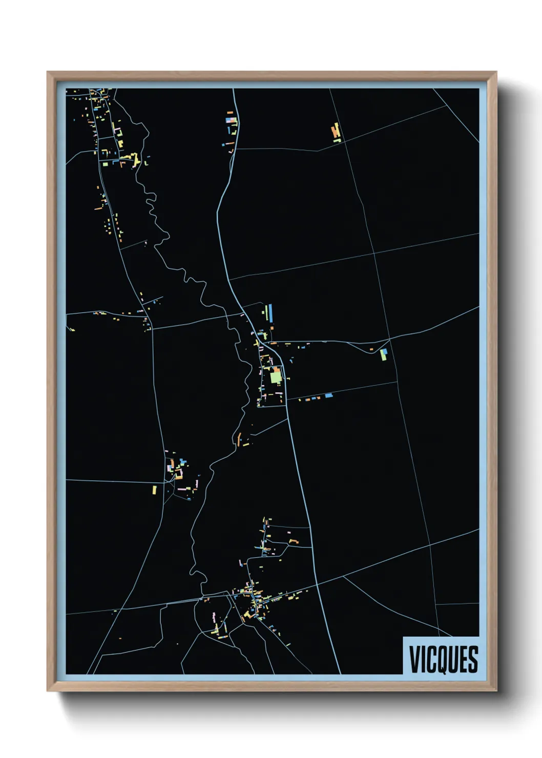 Une affiche de carte sur Vicques