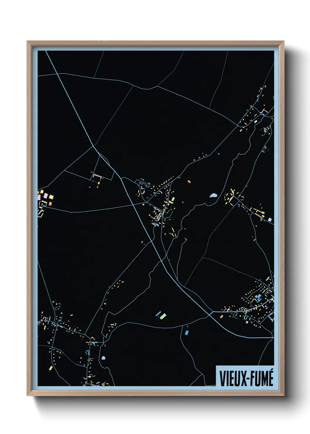 Une affiche de carte sur Vieux-Fumé