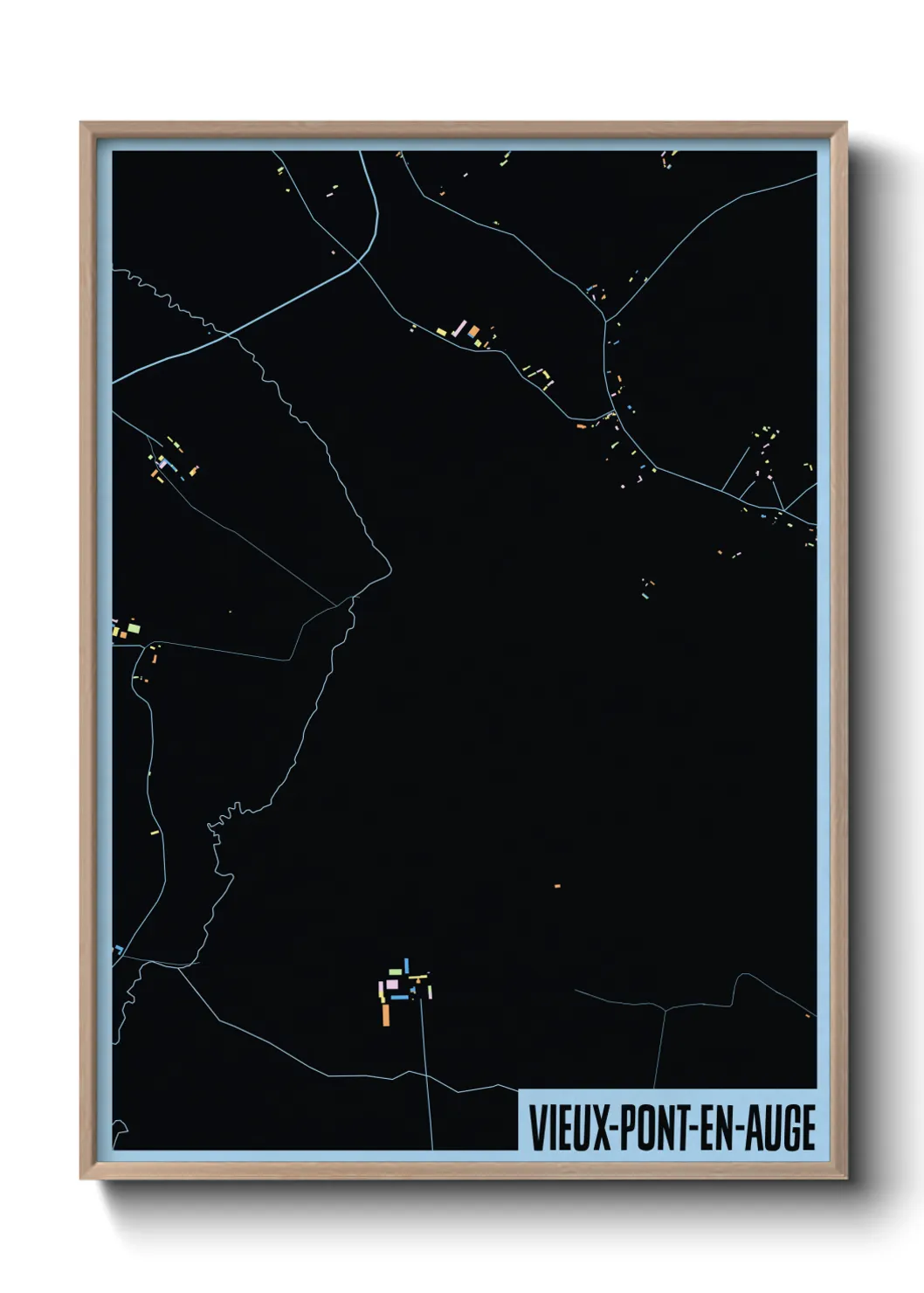 Une affiche de carte sur Vieux-Pont-en-Auge