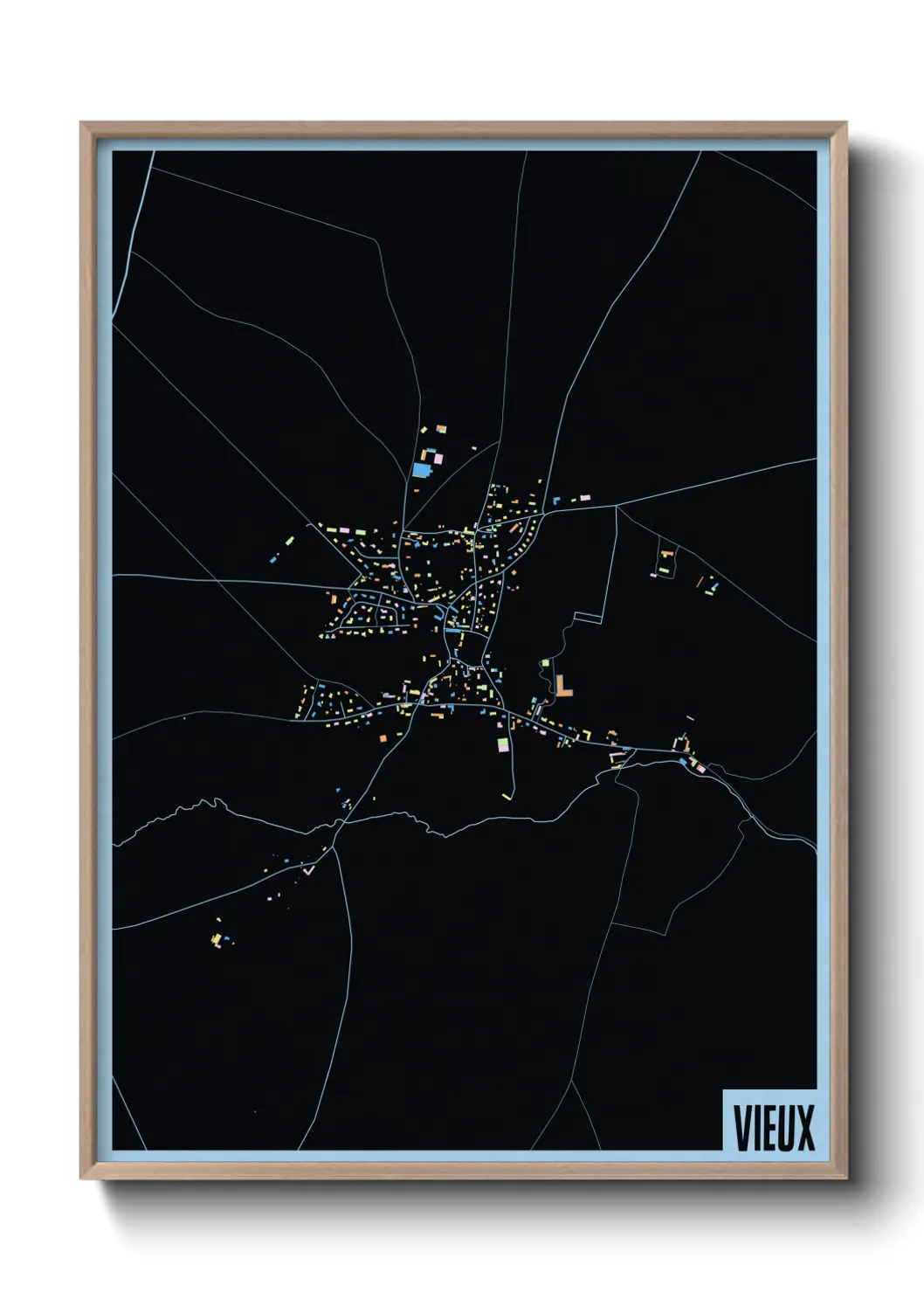 Une affiche de carte sur Vieux