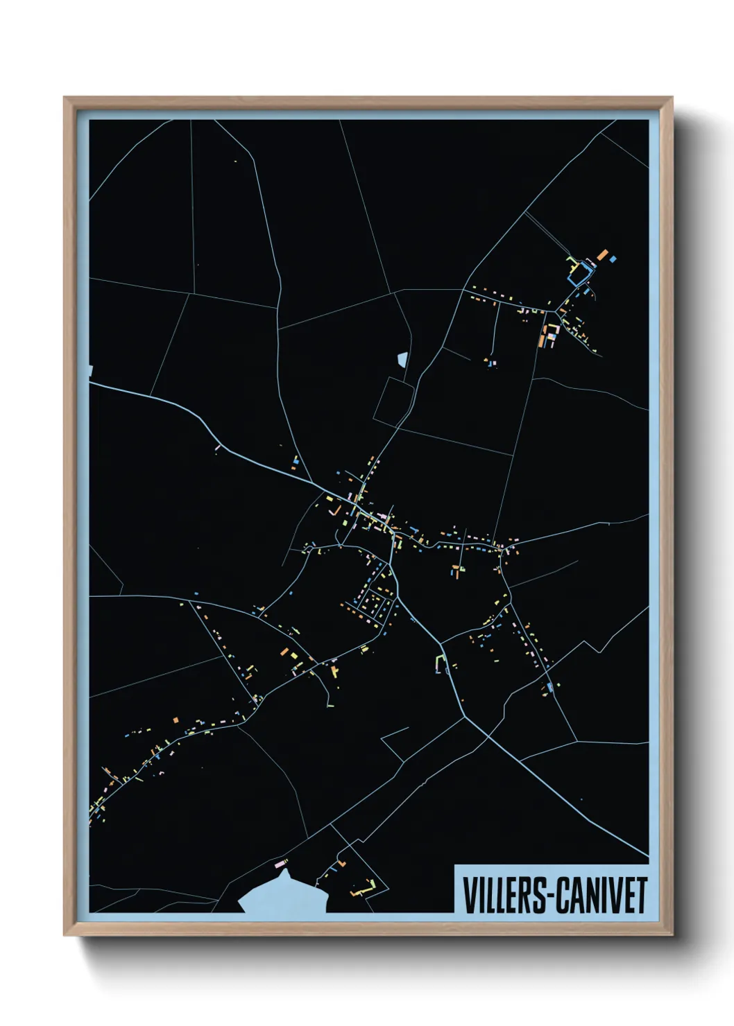 Une affiche de carte sur Villers-Canivet