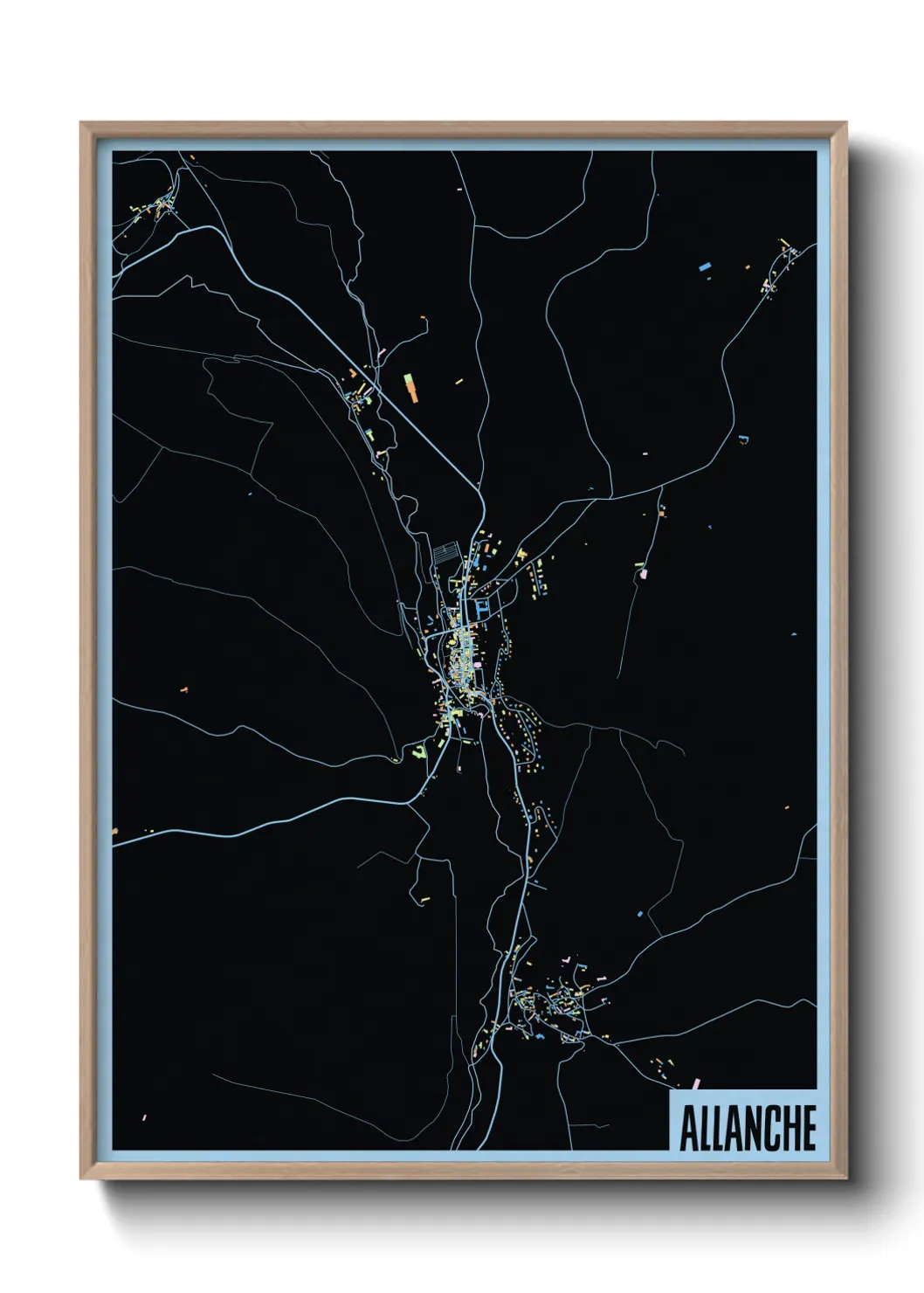 Une affiche de carte sur Allanche