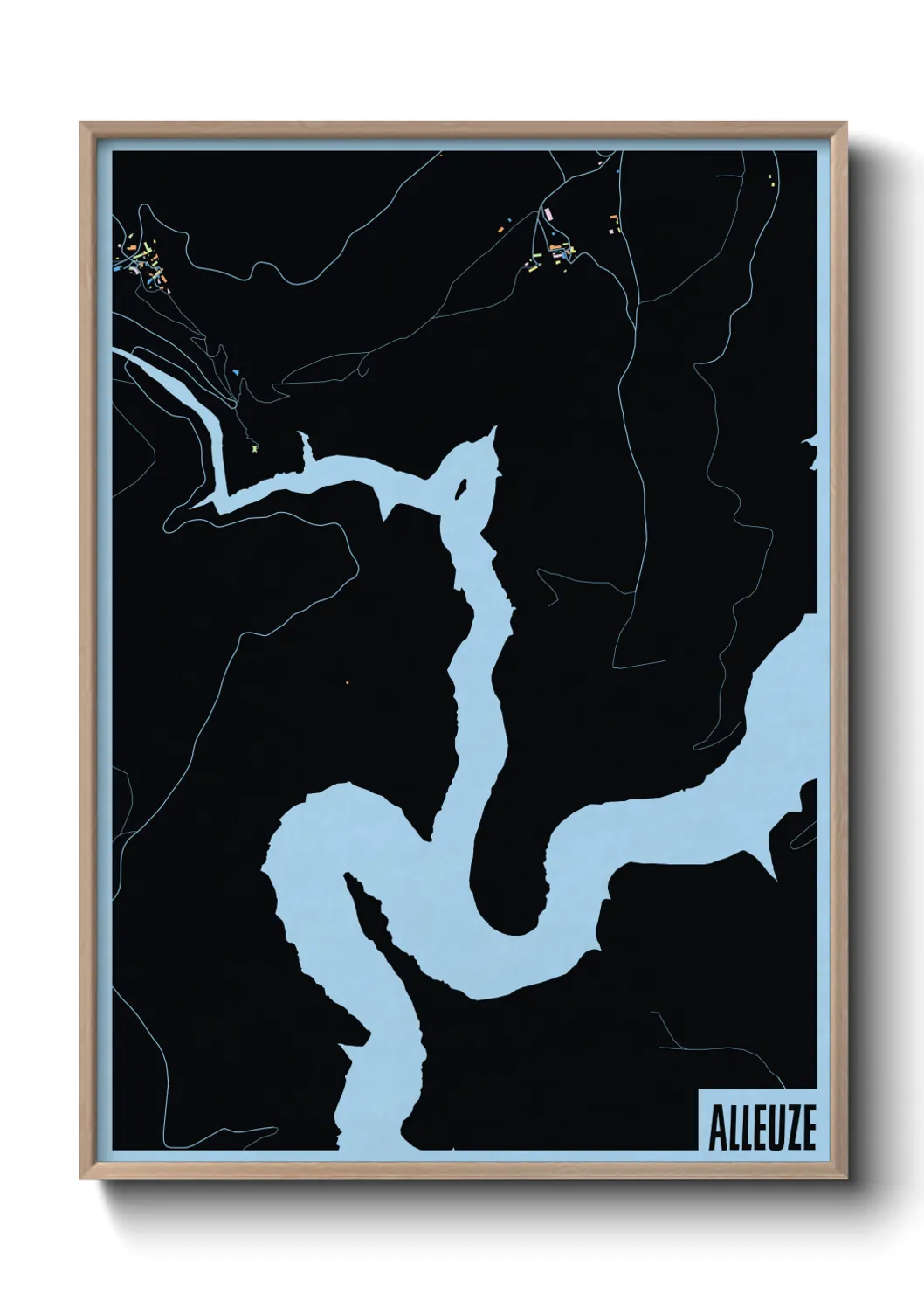 Une affiche de carte sur Alleuze