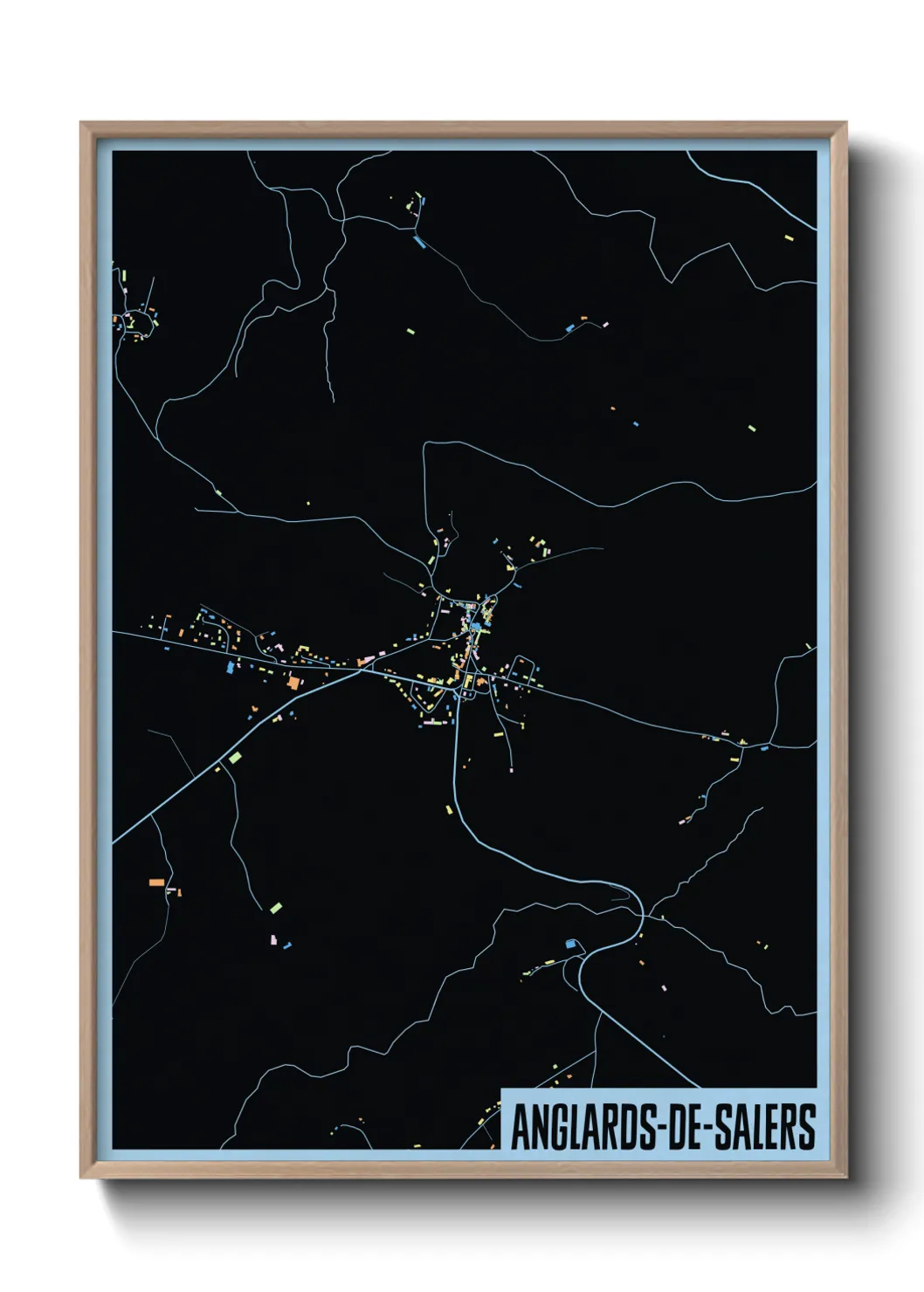 Une affiche de carte sur Anglards-de-Salers