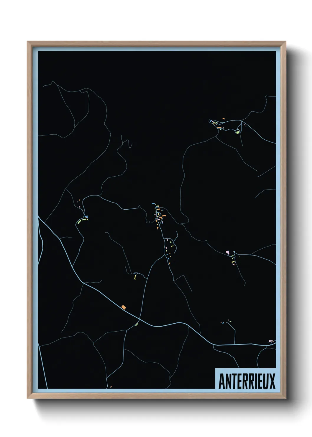 Une affiche de carte sur Anterrieux