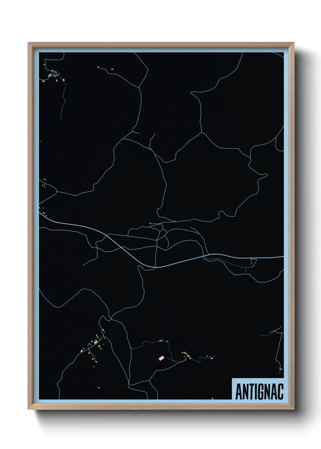 Une affiche de carte sur Antignac