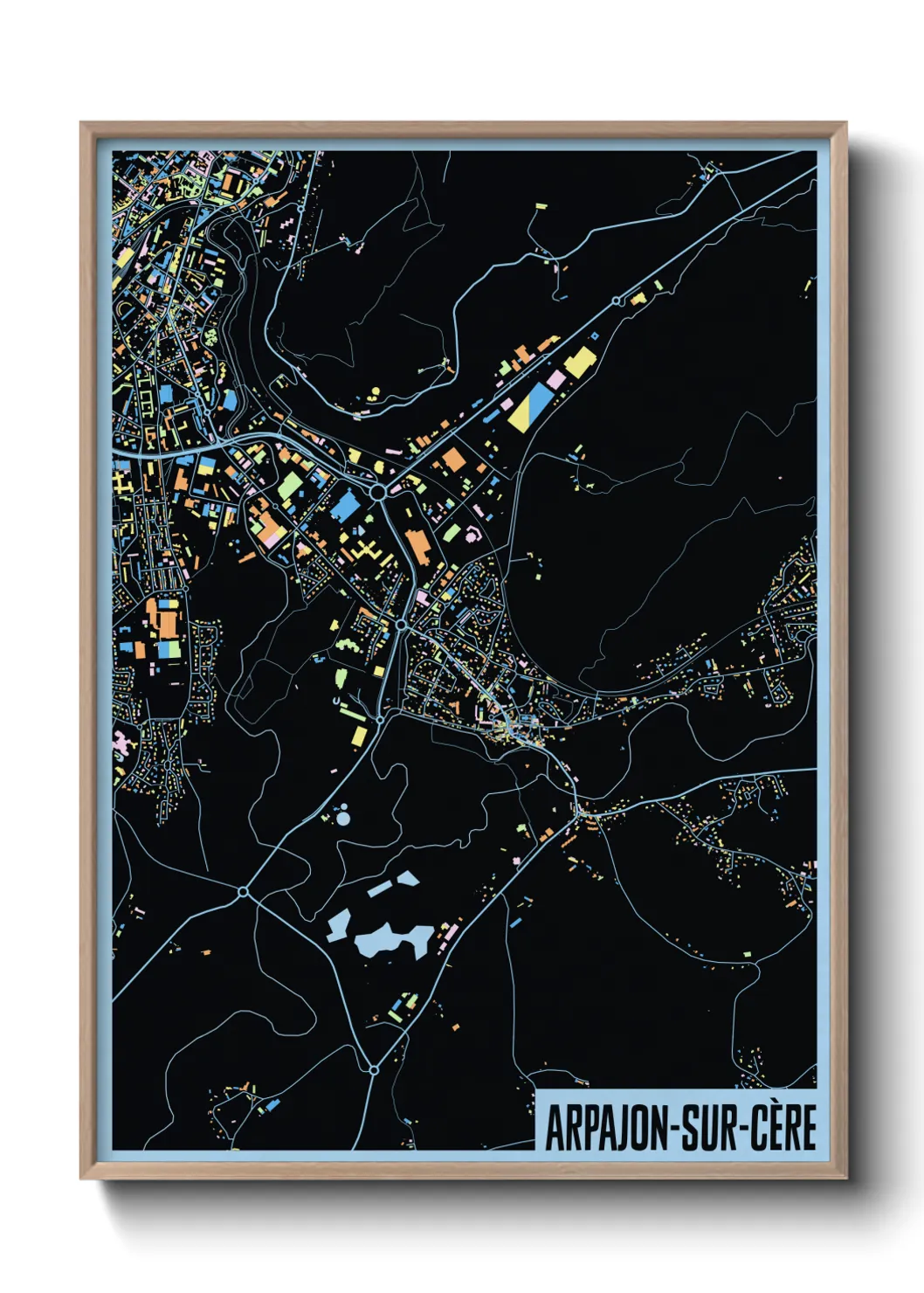 Une affiche de carte sur Arpajon-sur-Cère