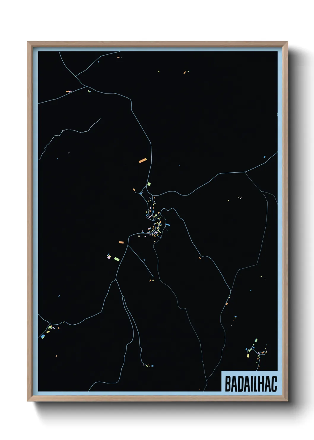 Une affiche de carte sur Badailhac