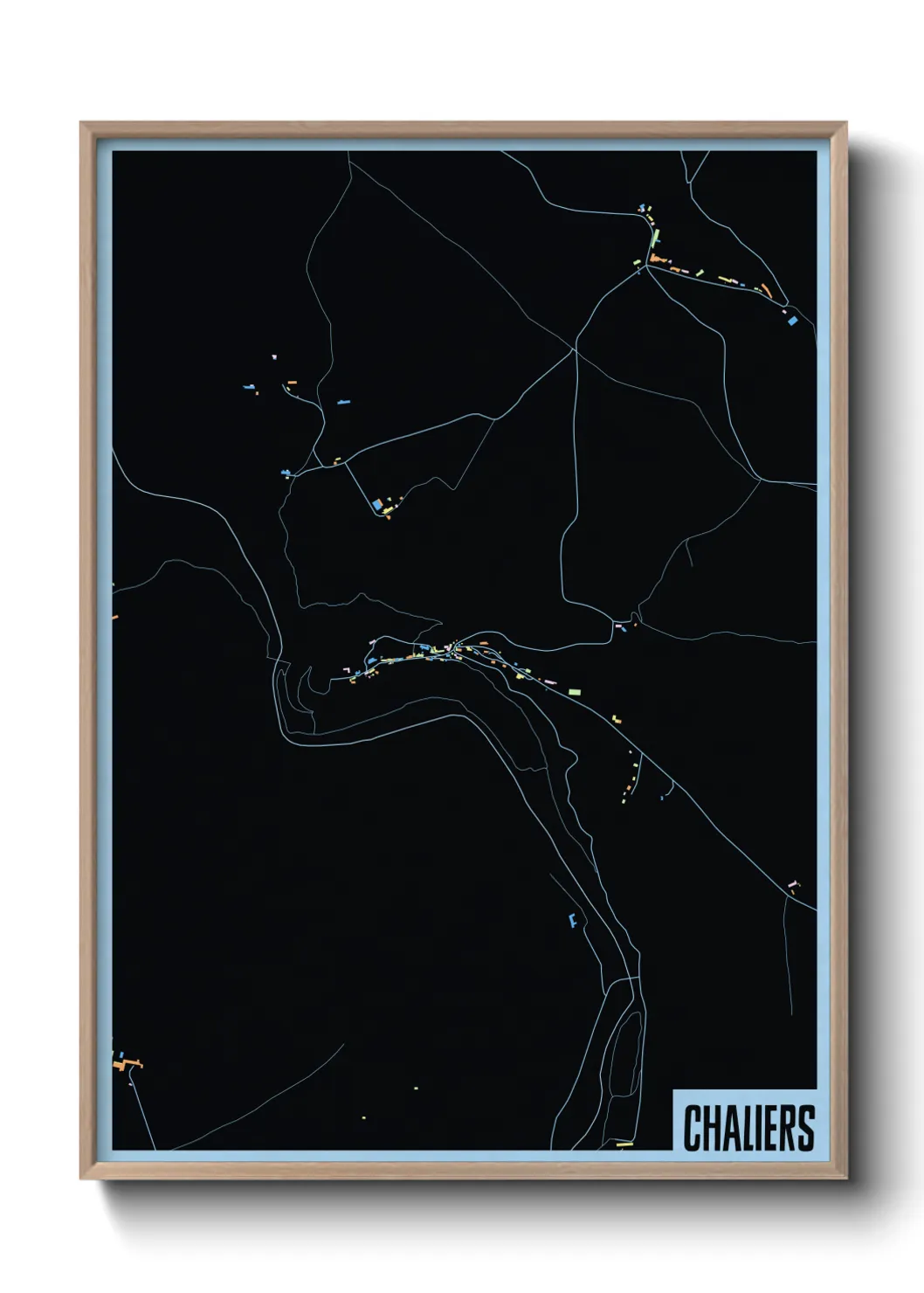 Une affiche de carte sur Chaliers