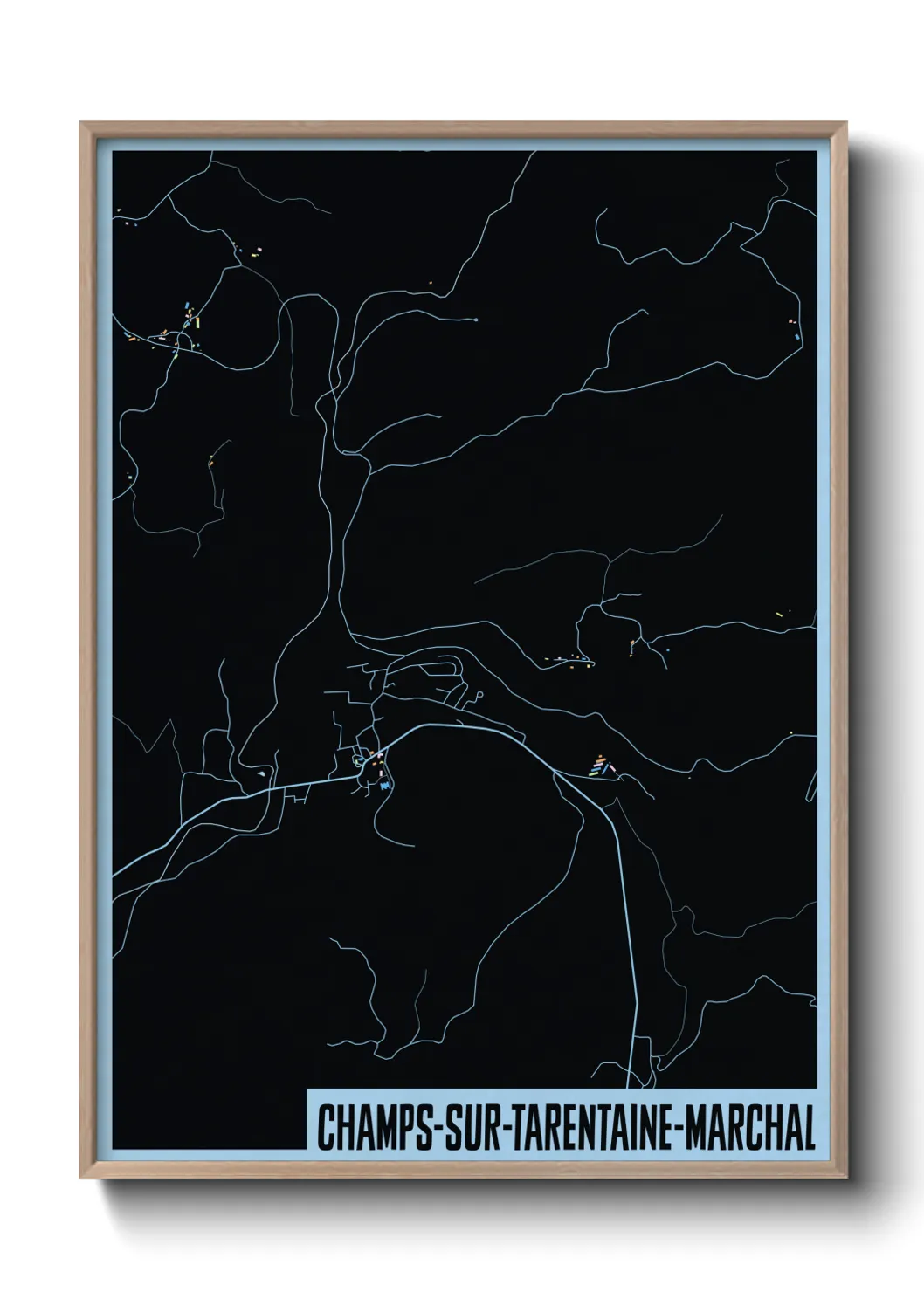 Une affiche de carte sur Champs-sur-Tarentaine-Marchal