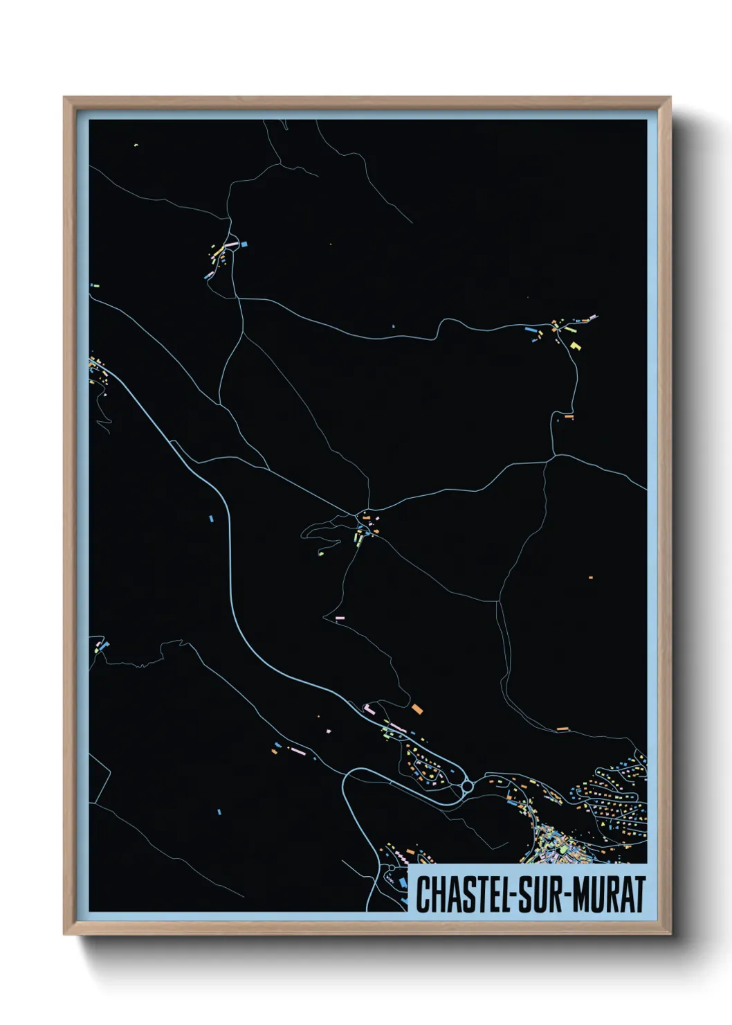 Une affiche de carte sur Chastel-sur-Murat