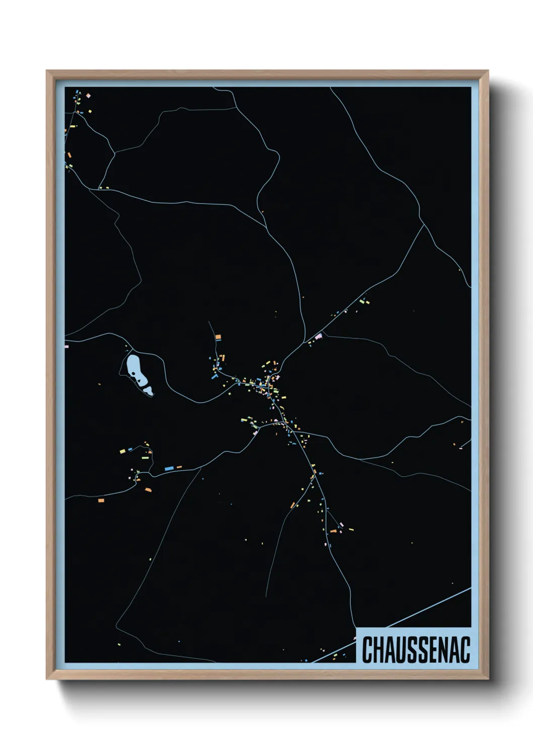 Une affiche de carte sur Chaussenac