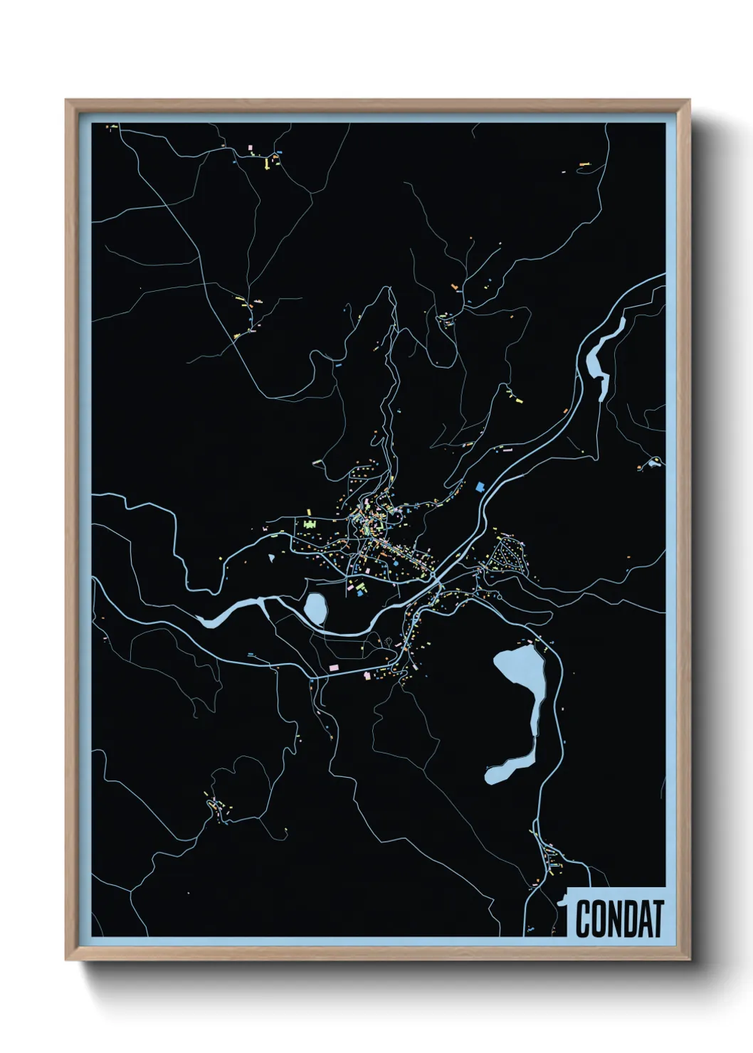 Une affiche de carte sur Condat