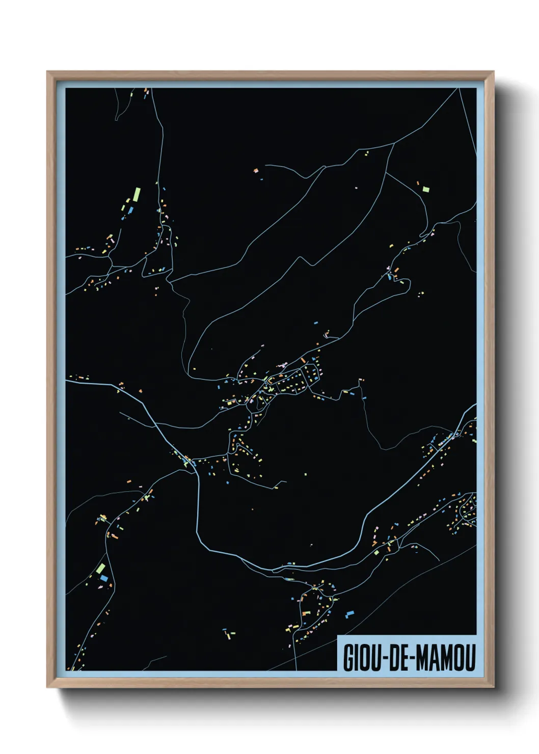 Une affiche de carte sur Giou-de-Mamou