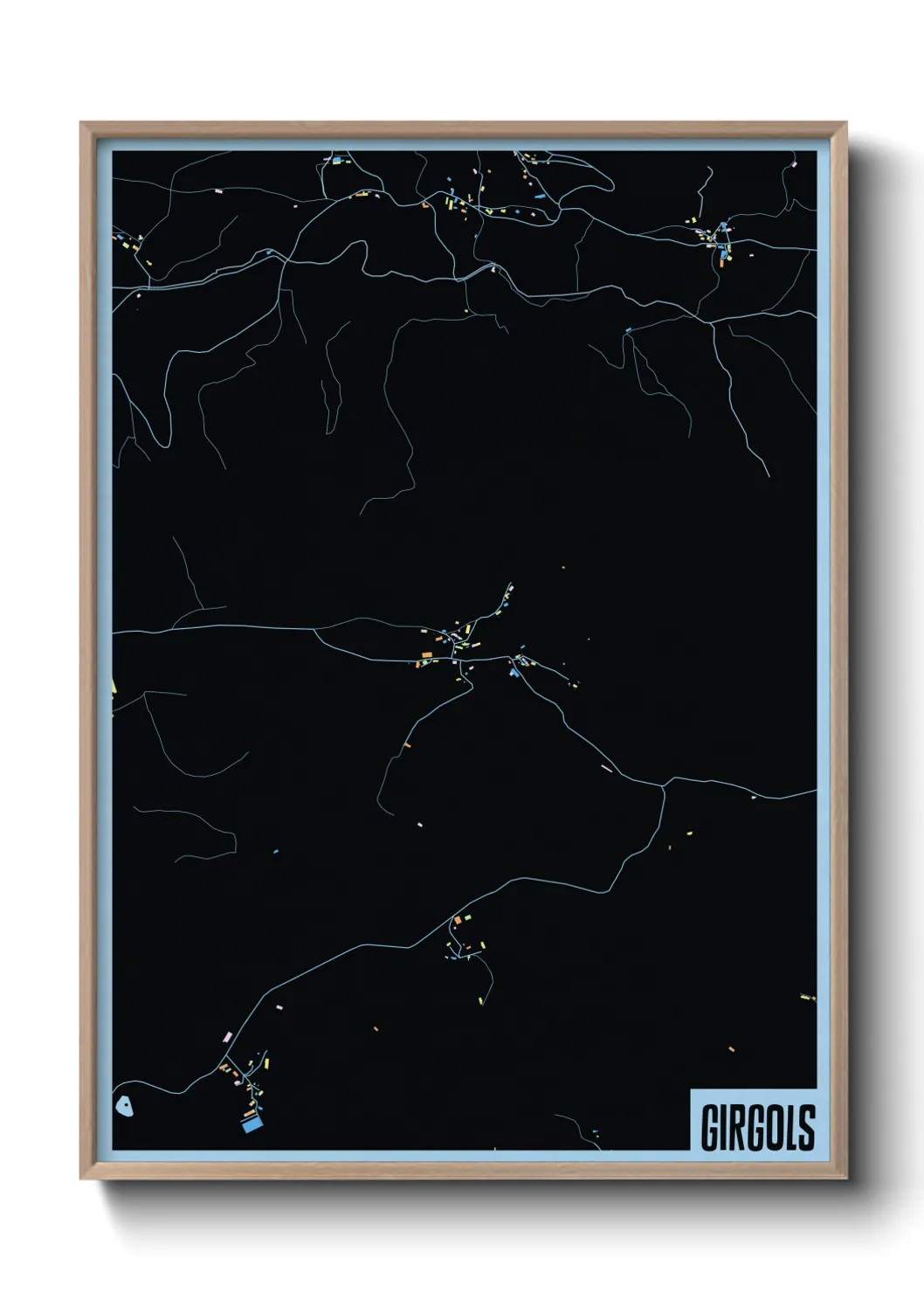 Une affiche de carte sur Girgols