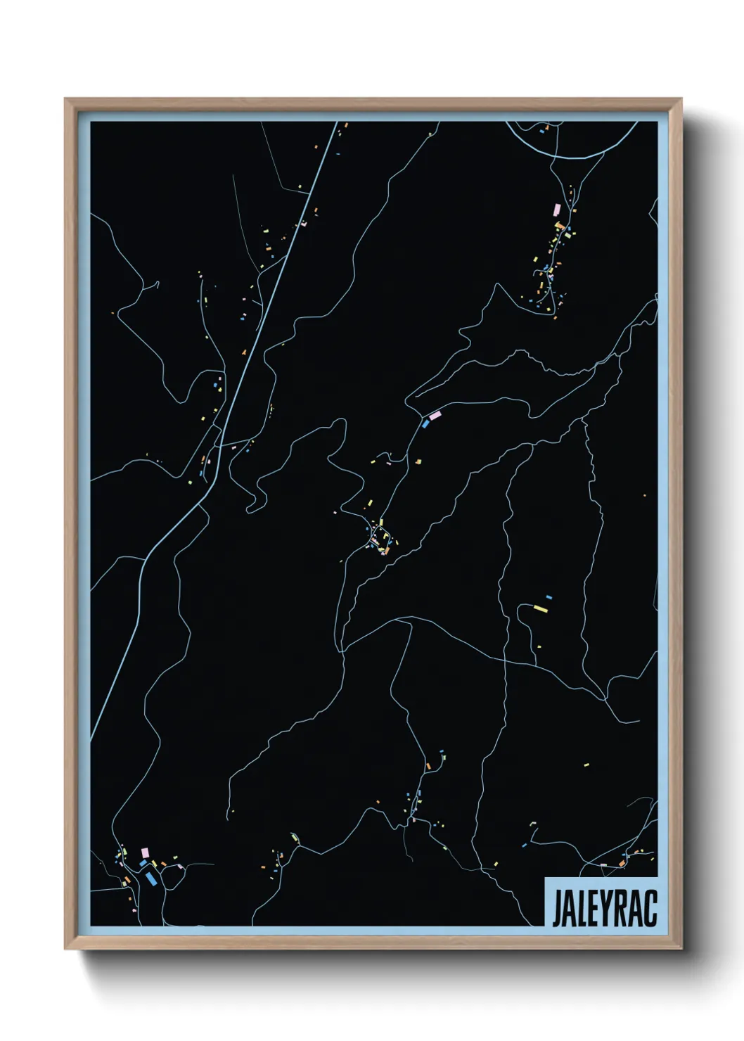 Une affiche de carte sur Jaleyrac