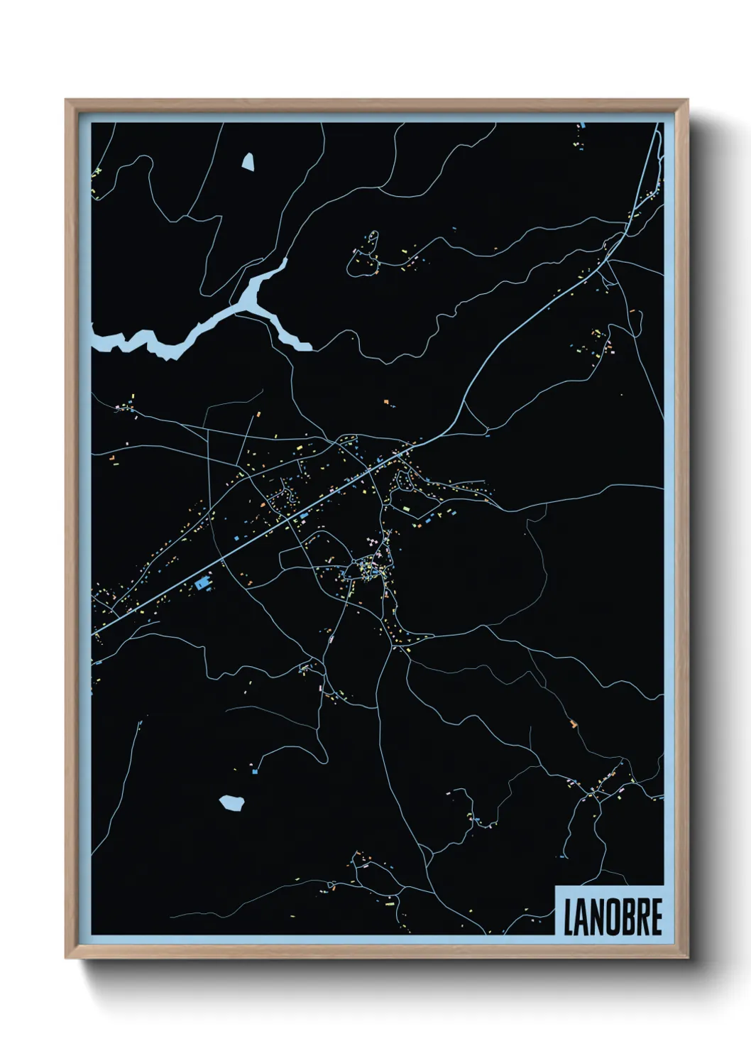 Une affiche de carte sur Lanobre