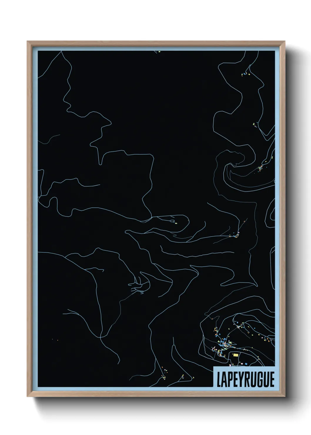 Une affiche de carte sur Lapeyrugue