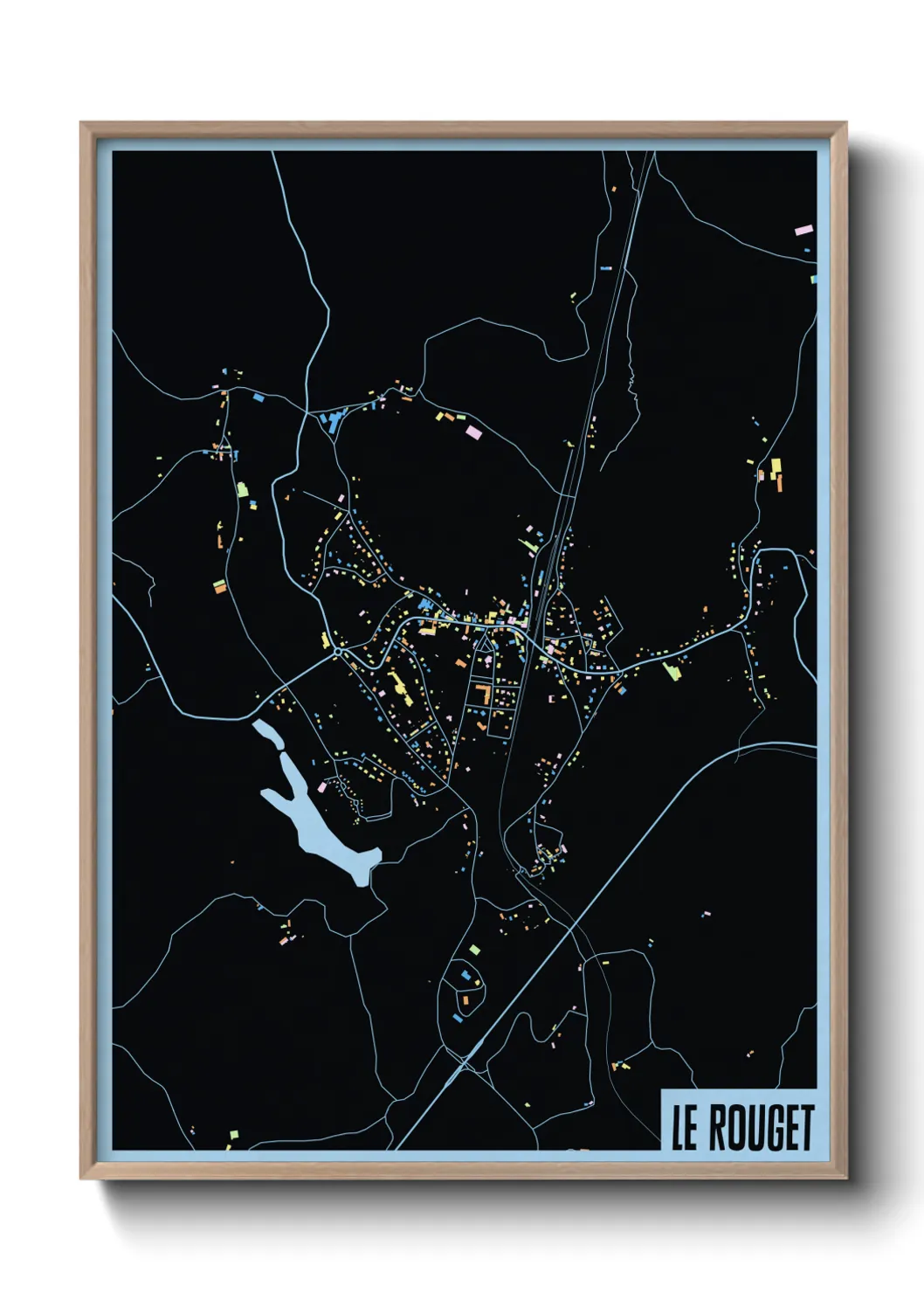 Une affiche de carte sur Le Rouget