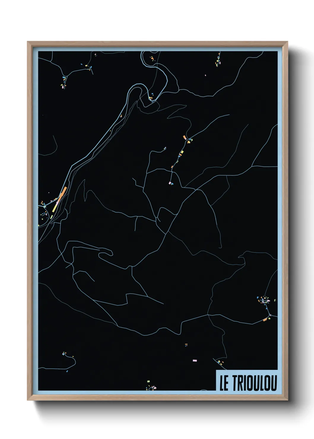 Une affiche de carte sur Le Trioulou