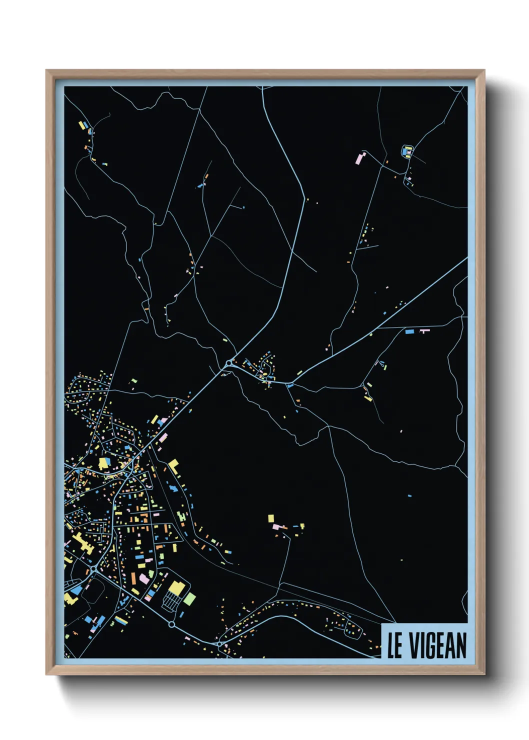 Une affiche de carte sur Le Vigean