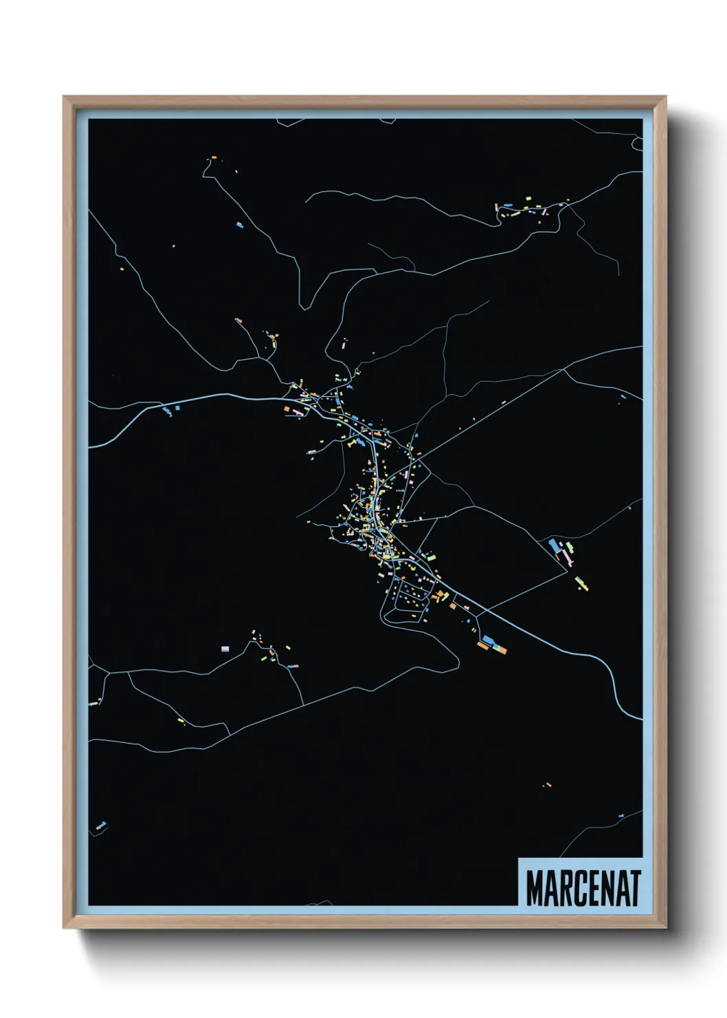 Une affiche de carte sur Marcenat