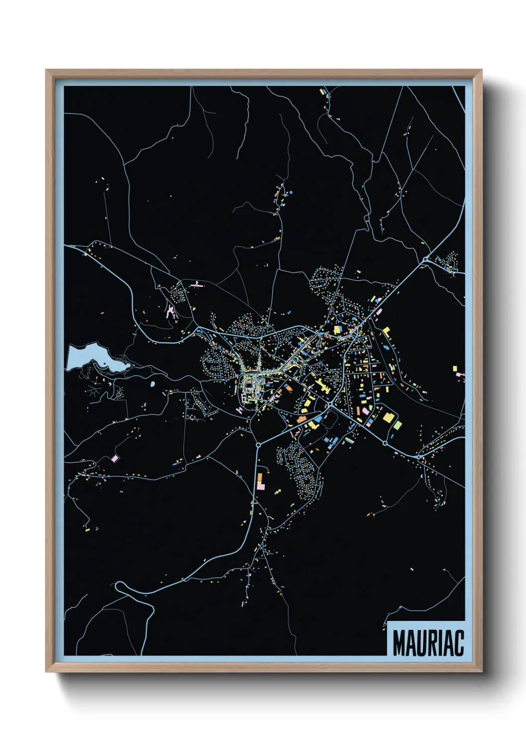 Une affiche de carte sur Mauriac