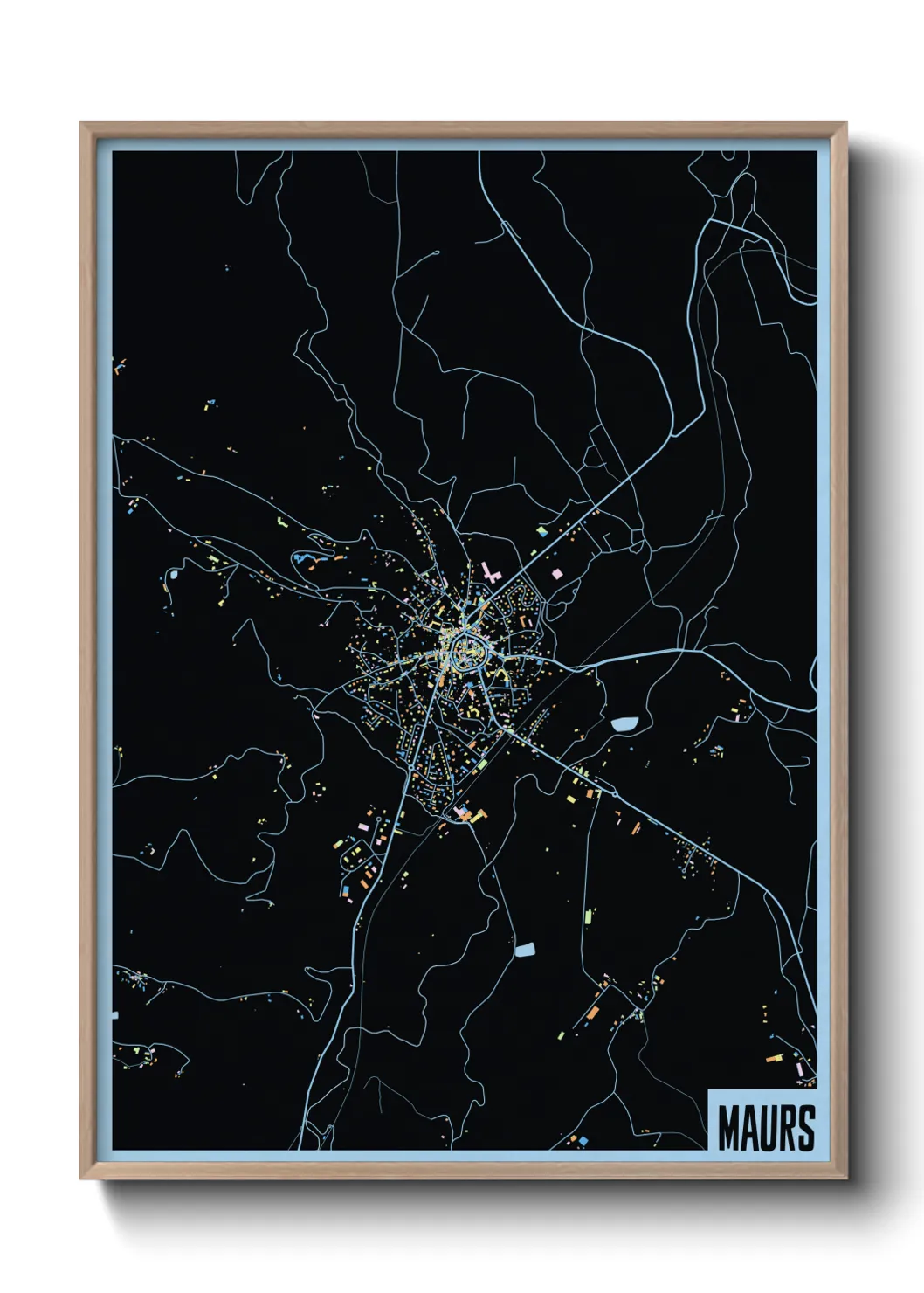 Une affiche de carte sur Maurs