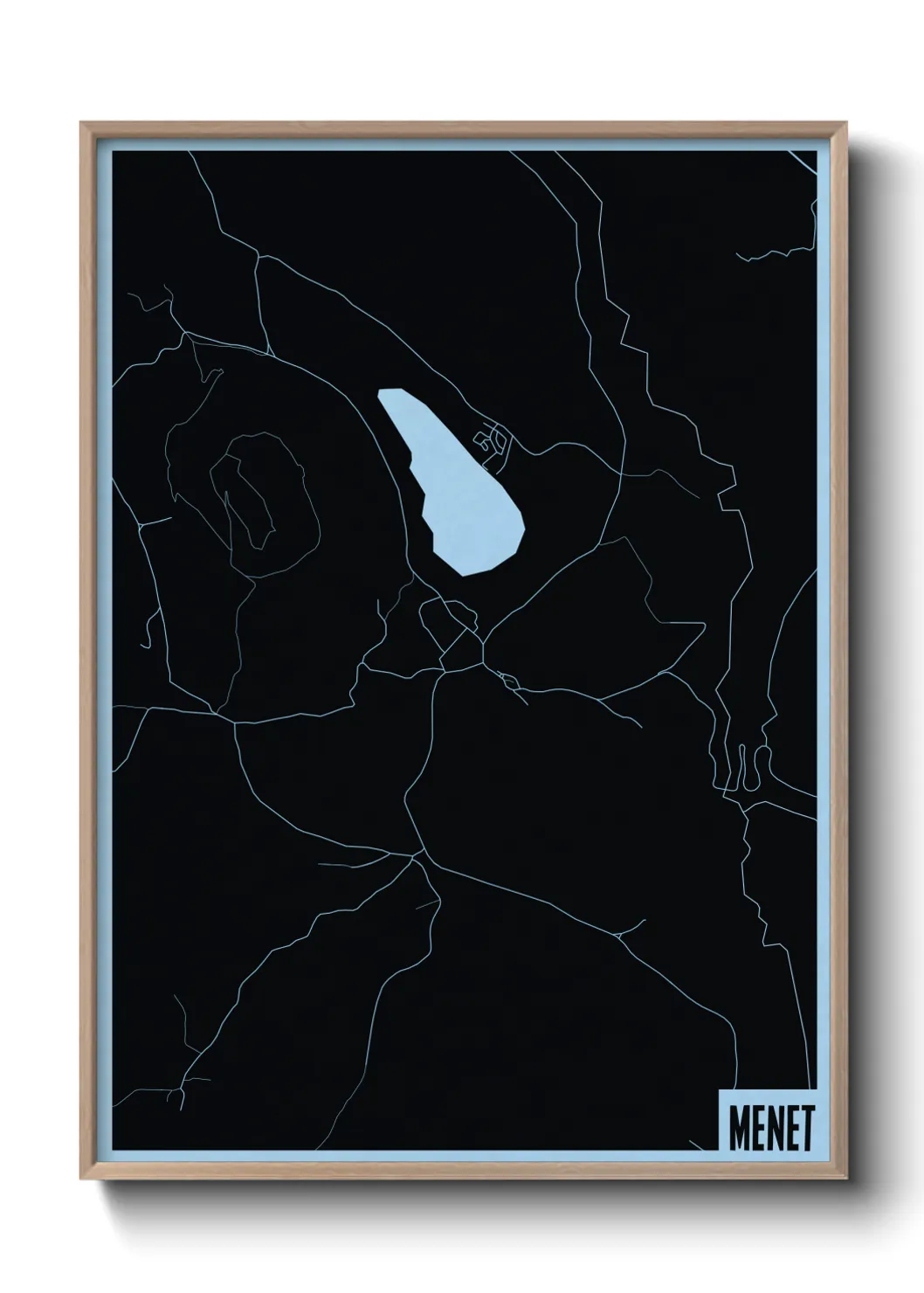 Une affiche de carte sur Menet