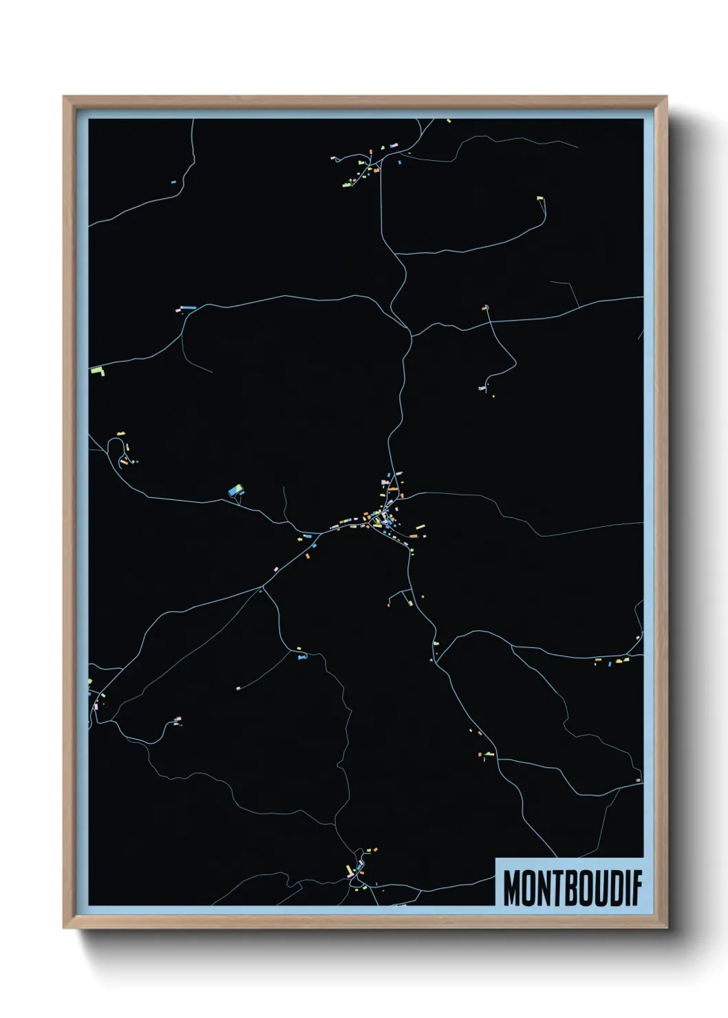 Une affiche de carte sur Montboudif