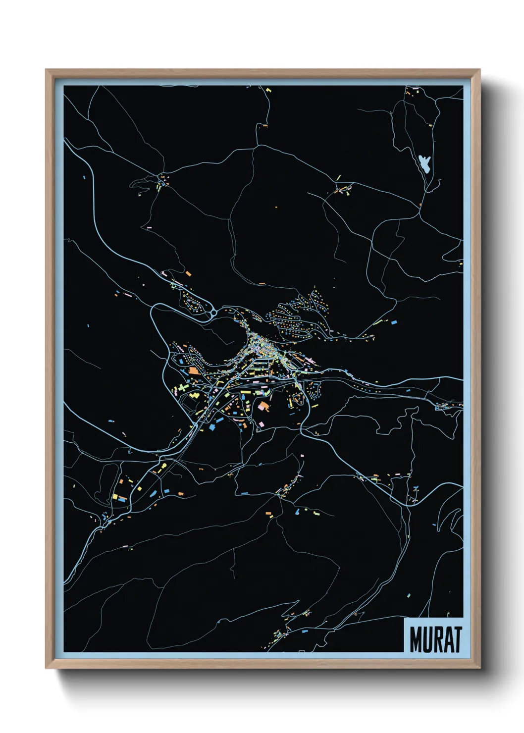 Une affiche de carte sur Murat