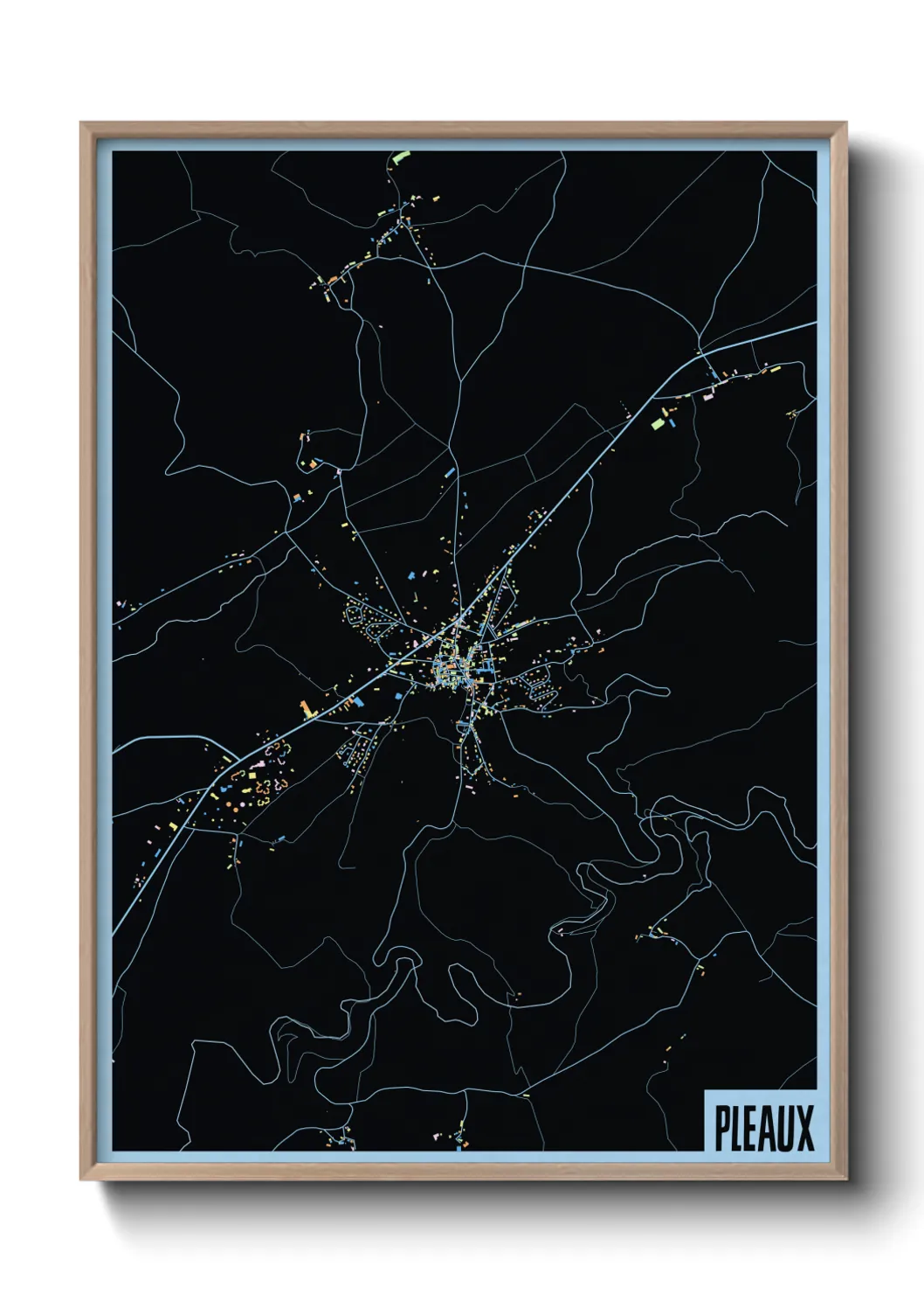 Une affiche de carte sur Pleaux