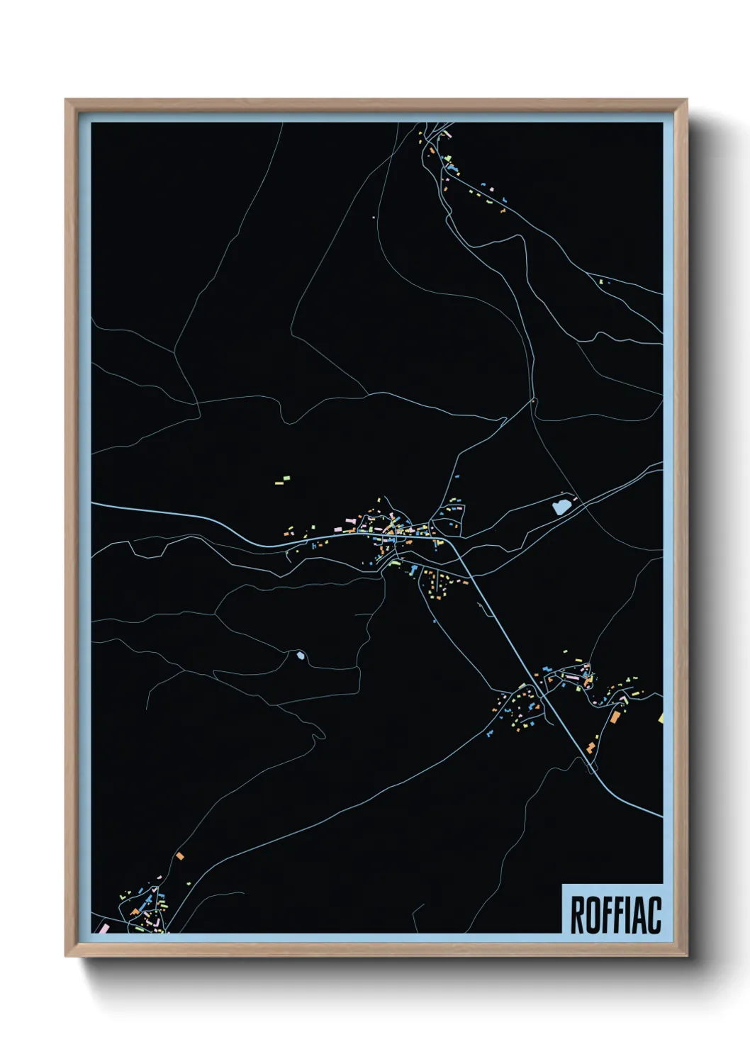 Une affiche de carte sur Roffiac