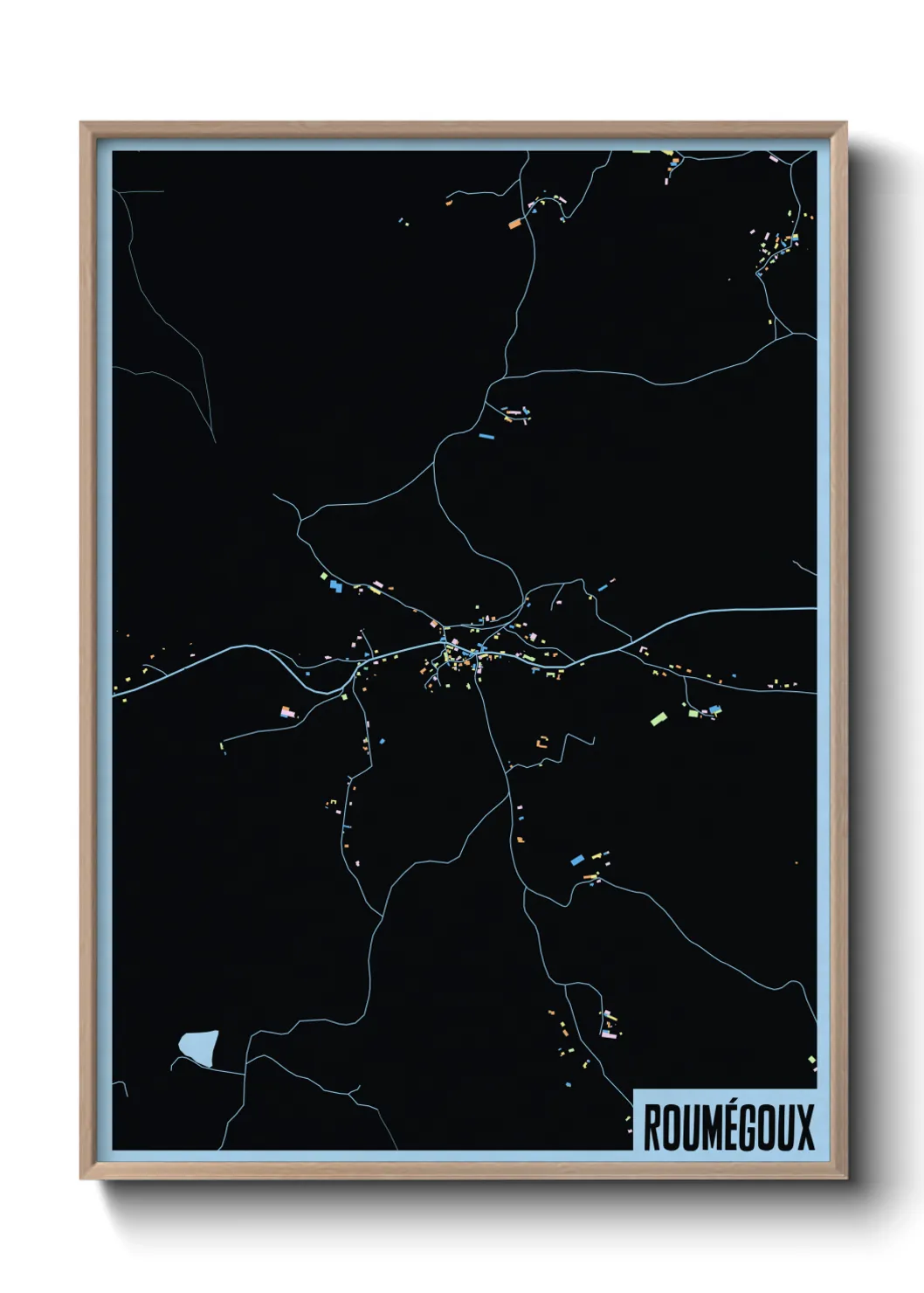 Une affiche de carte sur Roumégoux