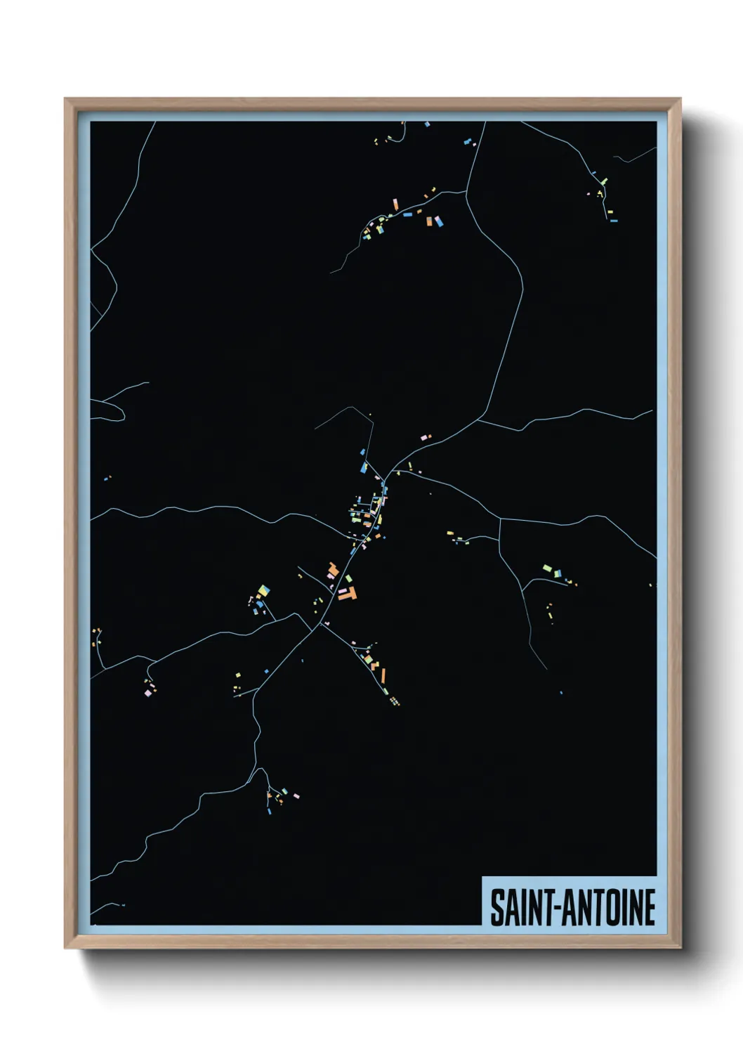 Une affiche de carte sur Saint-Antoine