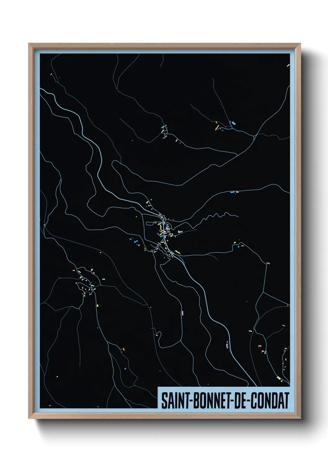 Une affiche de carte sur Saint-Bonnet-de-Condat