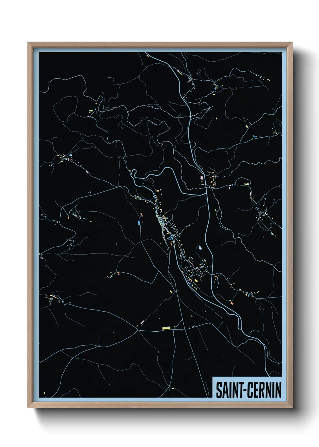 Une affiche de carte sur Saint-Cernin