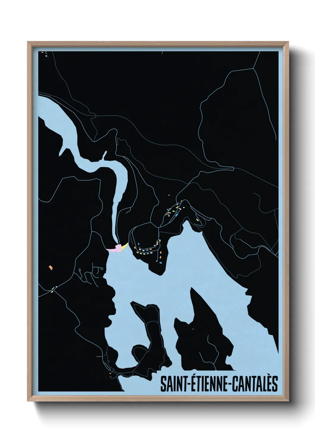 Une affiche de carte sur Saint-Étienne-Cantalès