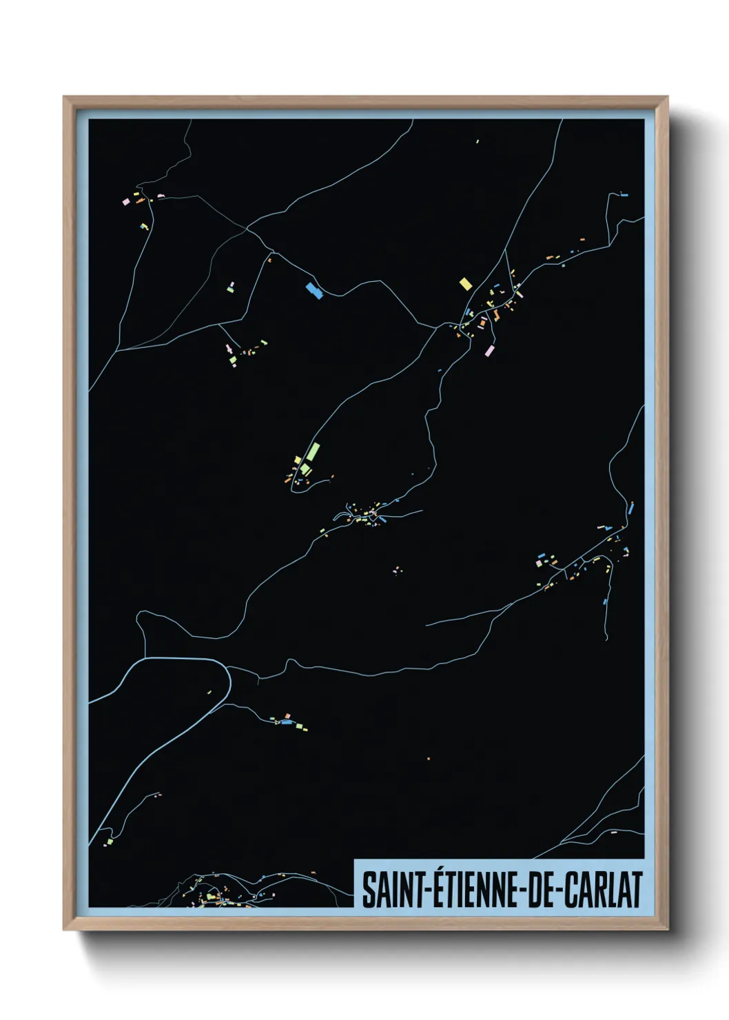 Une affiche de carte sur Saint-Étienne-de-Carlat