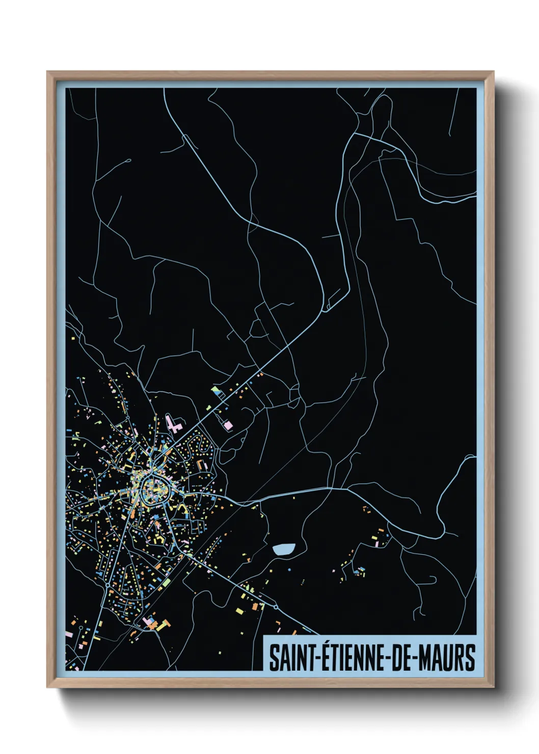 Une affiche de carte sur Saint-Étienne-de-Maurs