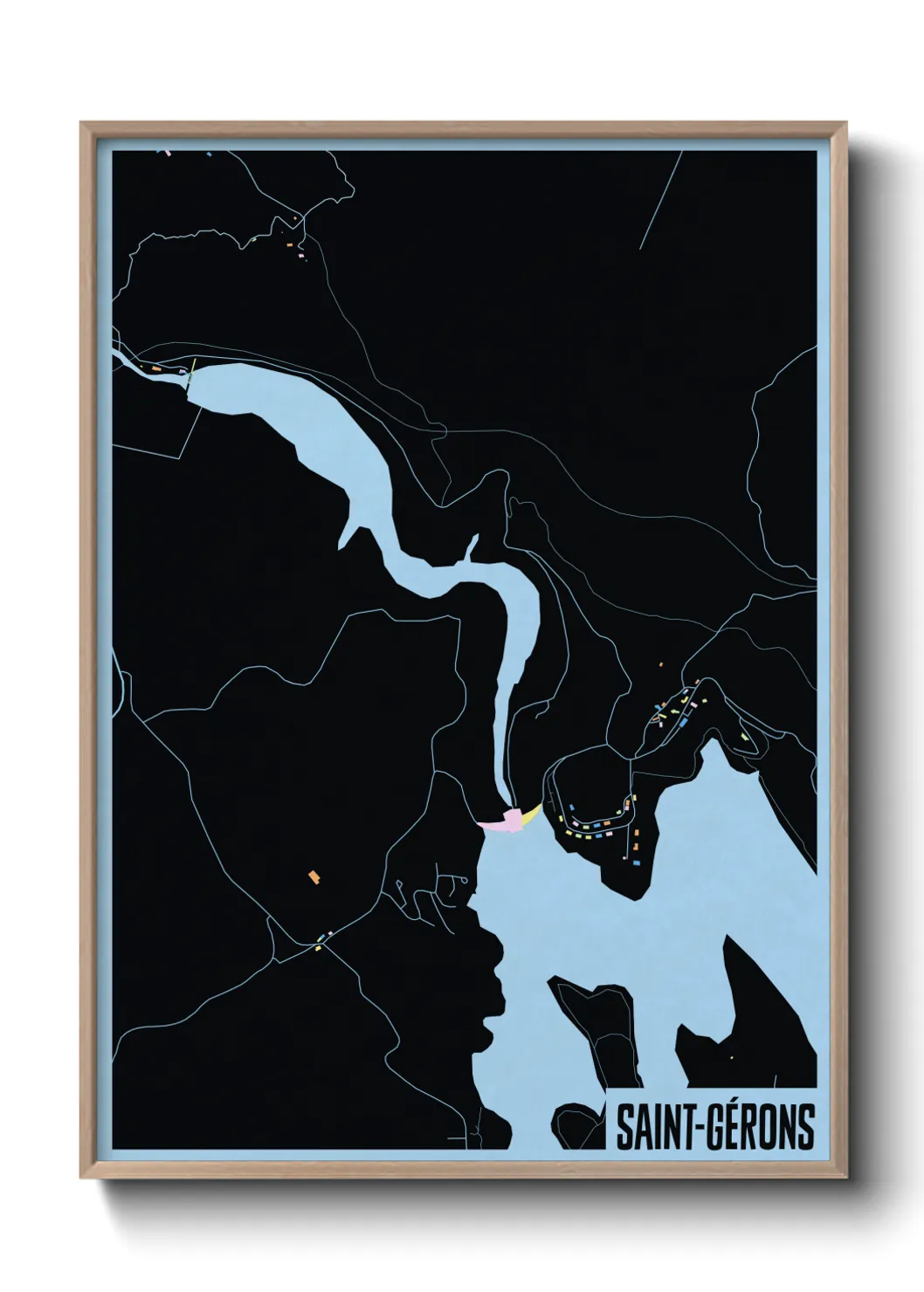 Une affiche de carte sur Saint-Gérons