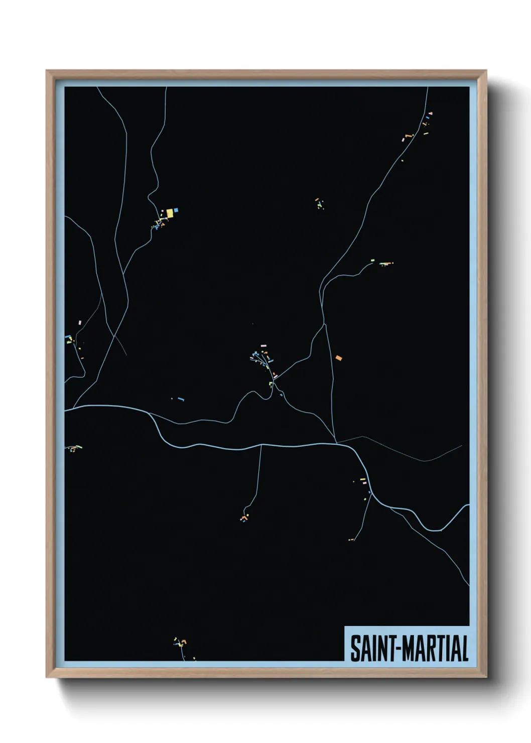 Une affiche de carte sur Saint-Martial