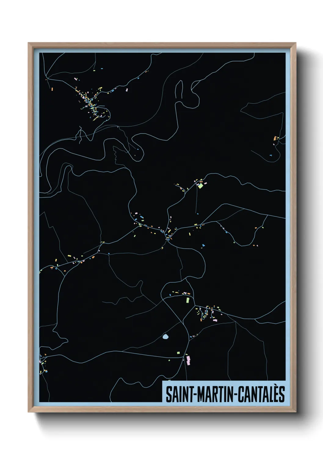 Une affiche de carte sur Saint-Martin-Cantalès