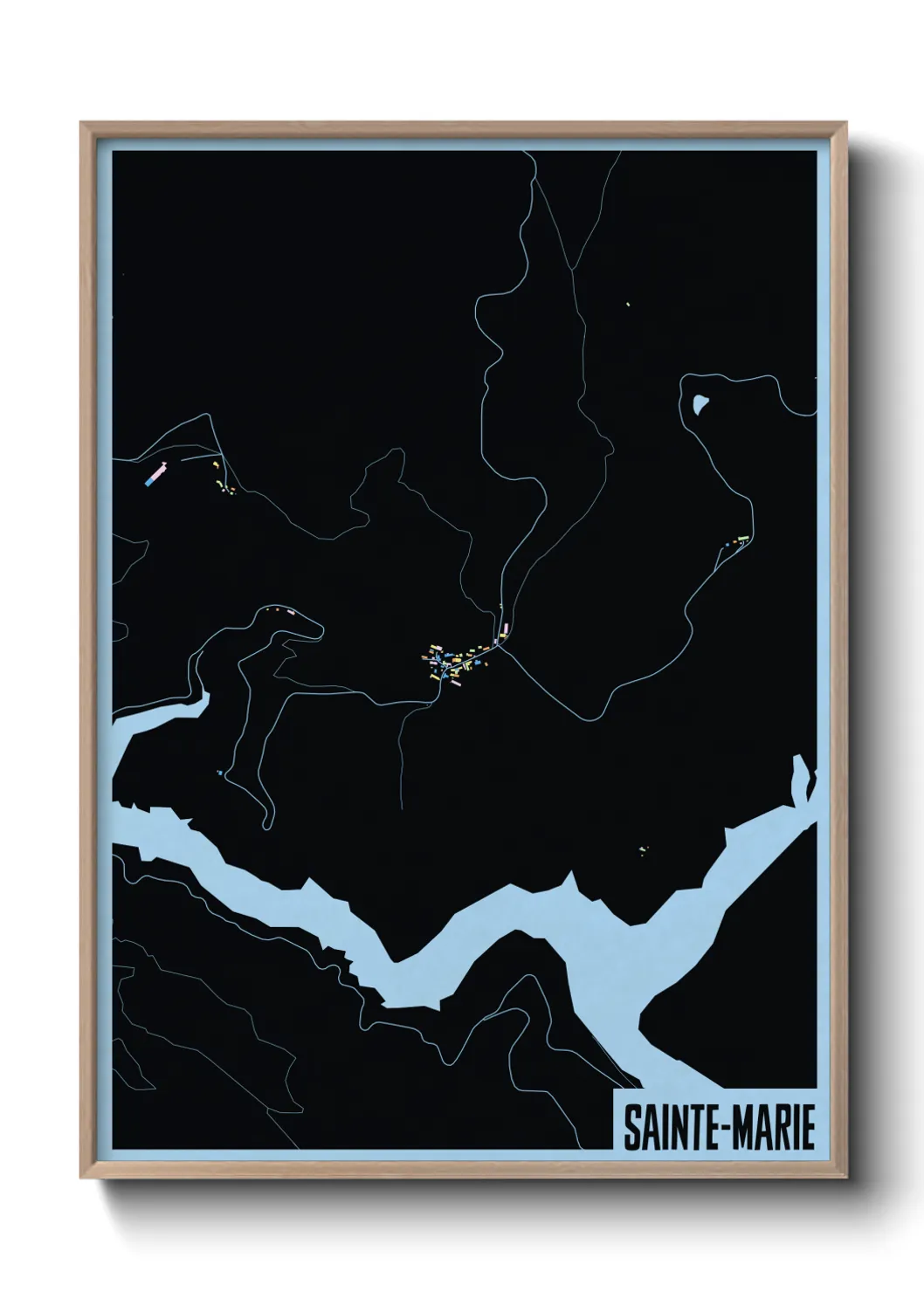 Une affiche de carte sur Sainte-Marie