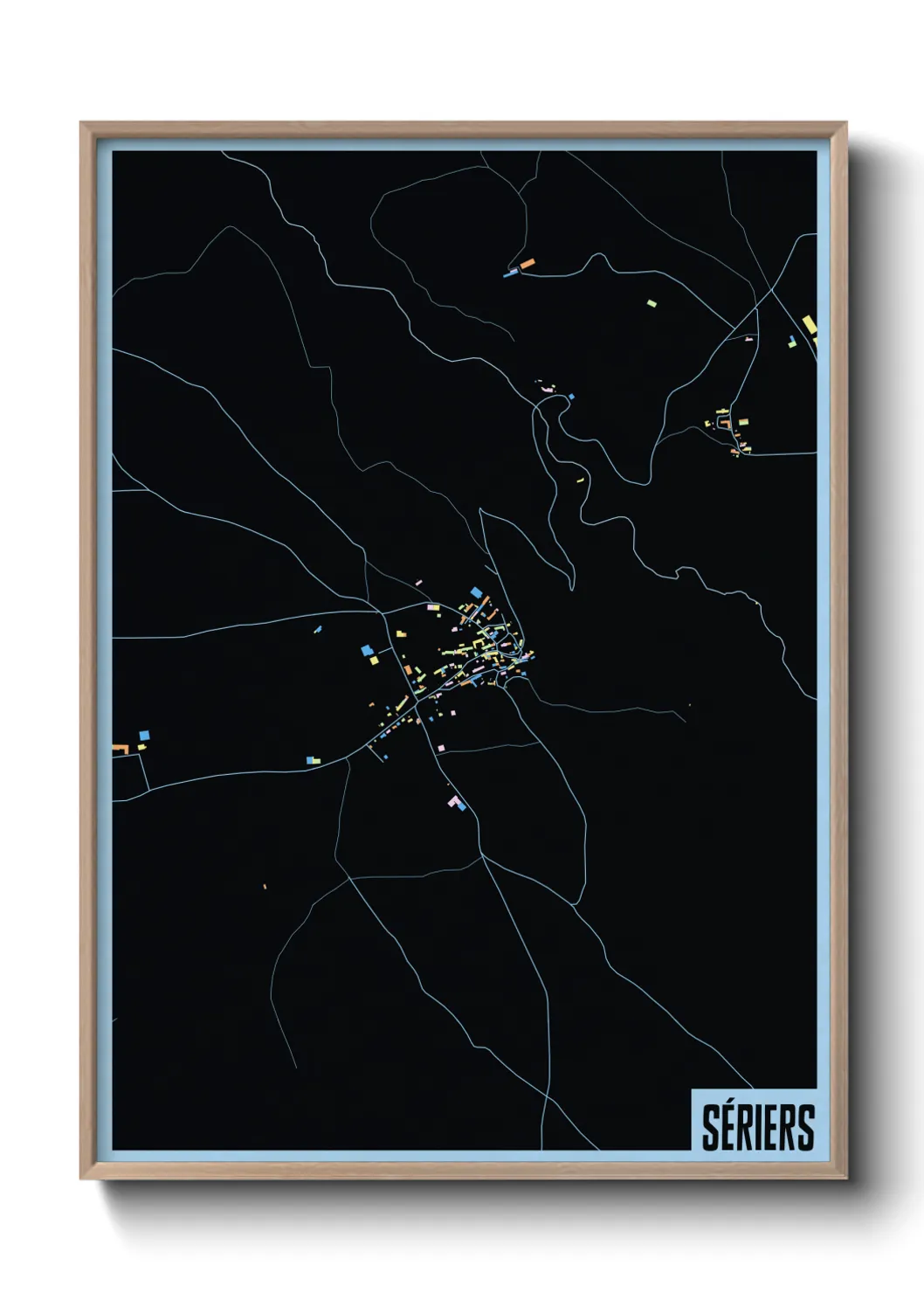 Une affiche de carte sur Sériers