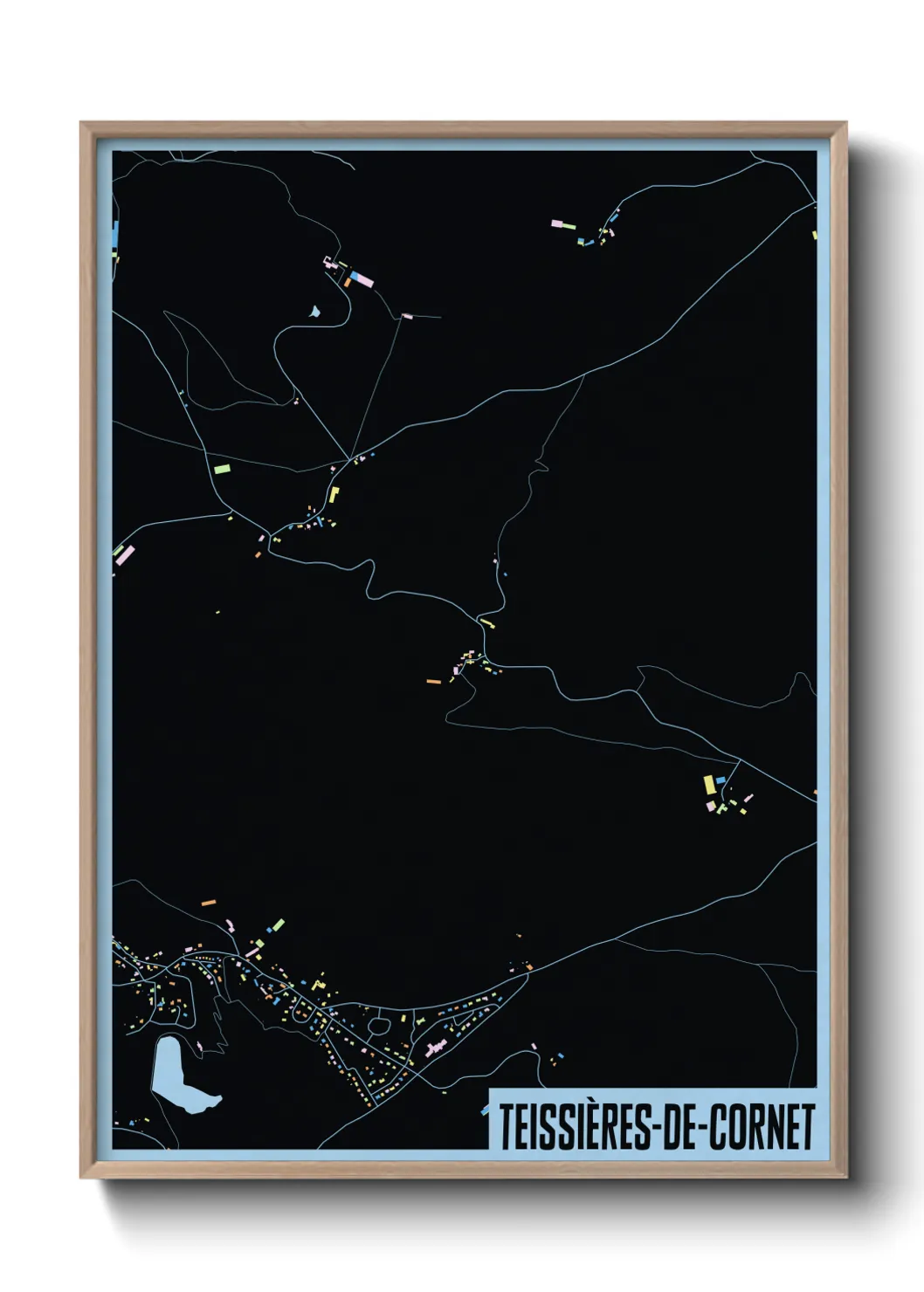 Une affiche de carte sur Teissières-de-Cornet