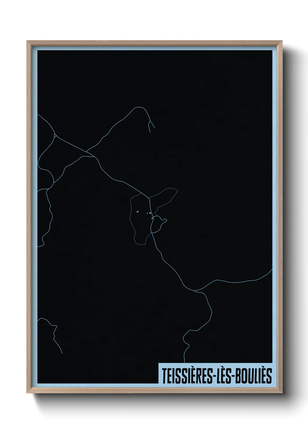 Une affiche de carte sur Teissières-lès-Bouliès