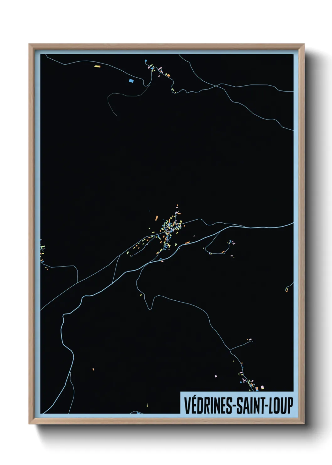 Une affiche de carte sur Védrines-Saint-Loup