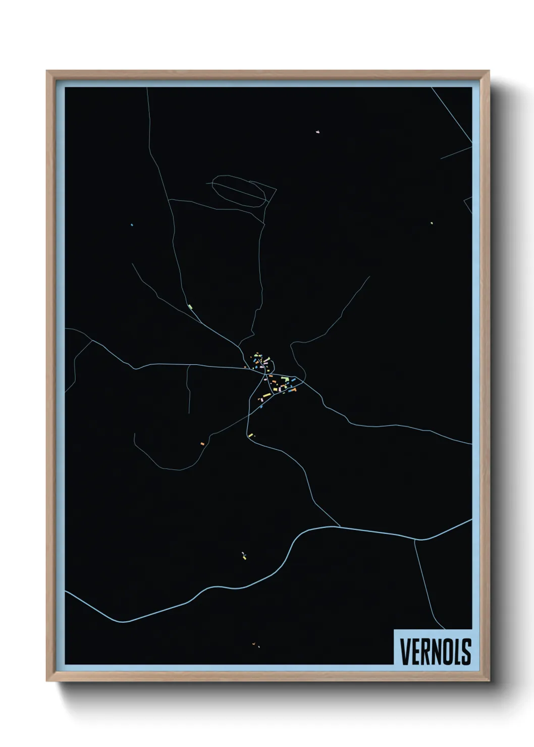 Une affiche de carte sur Vernols