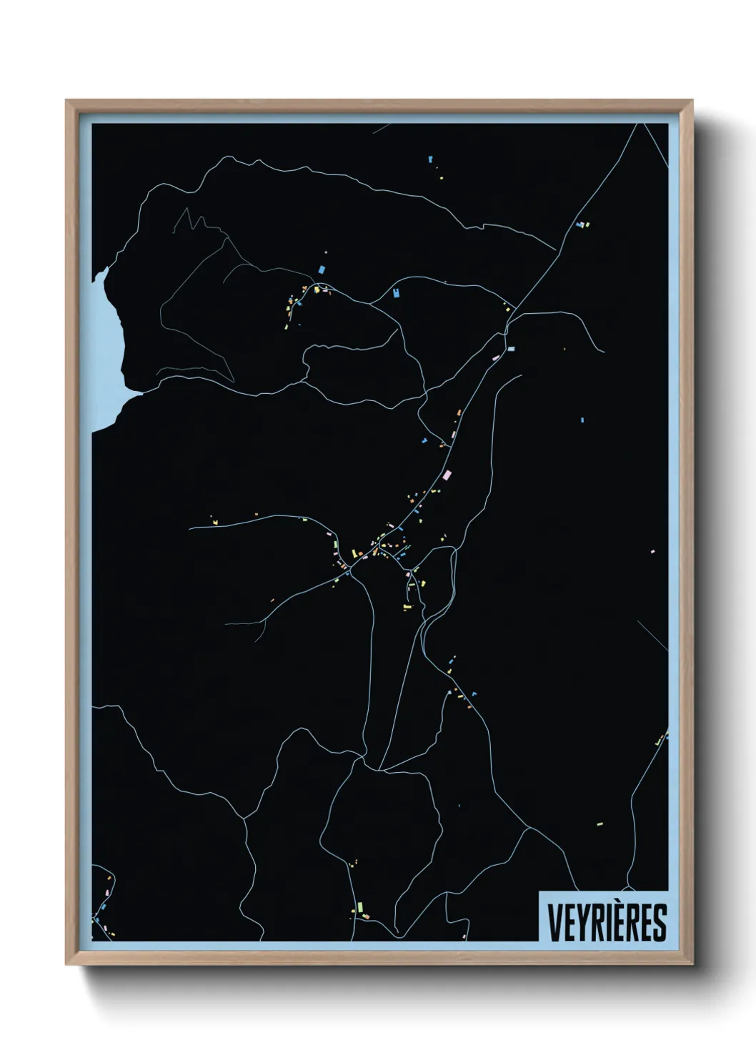 Une affiche de carte sur Veyrières